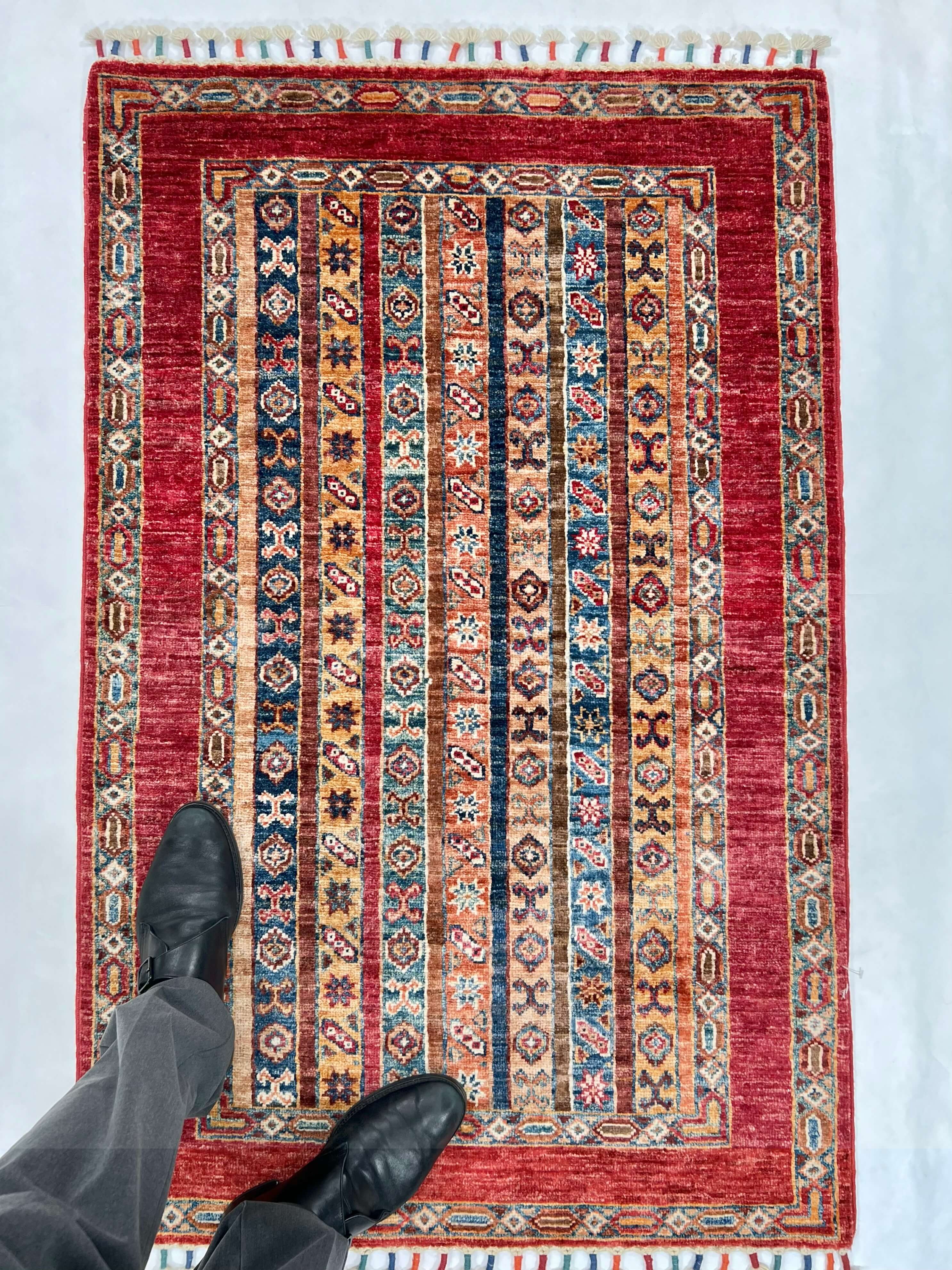 Afghan Shawl (2'09"x4'03") red/multicolor - Image 6