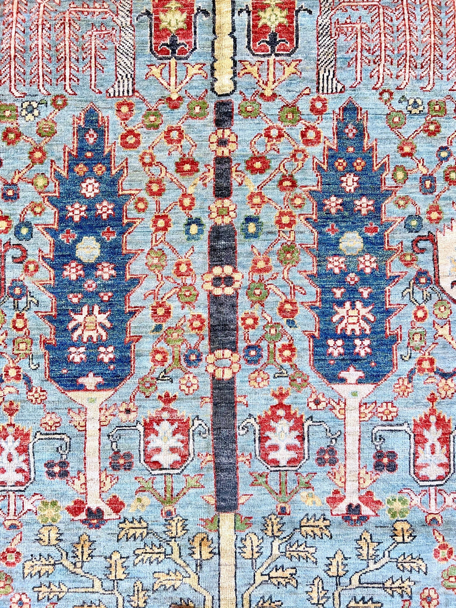Afghan Sultanabad (9'02"x11'11") lt.blue/red - Image 12
