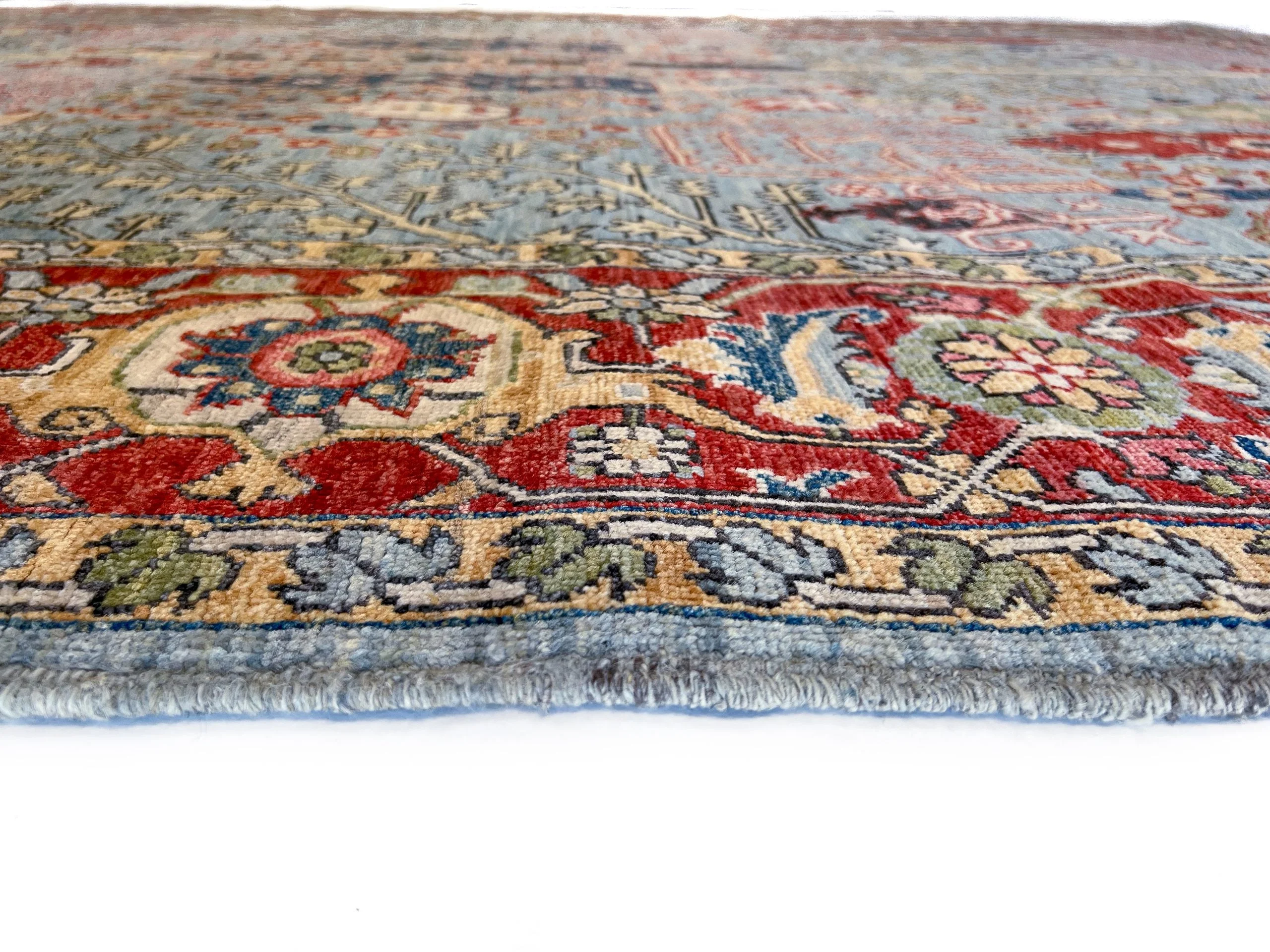 Afghan Sultanabad (9'02"x11'11") lt.blue/red - Image 4