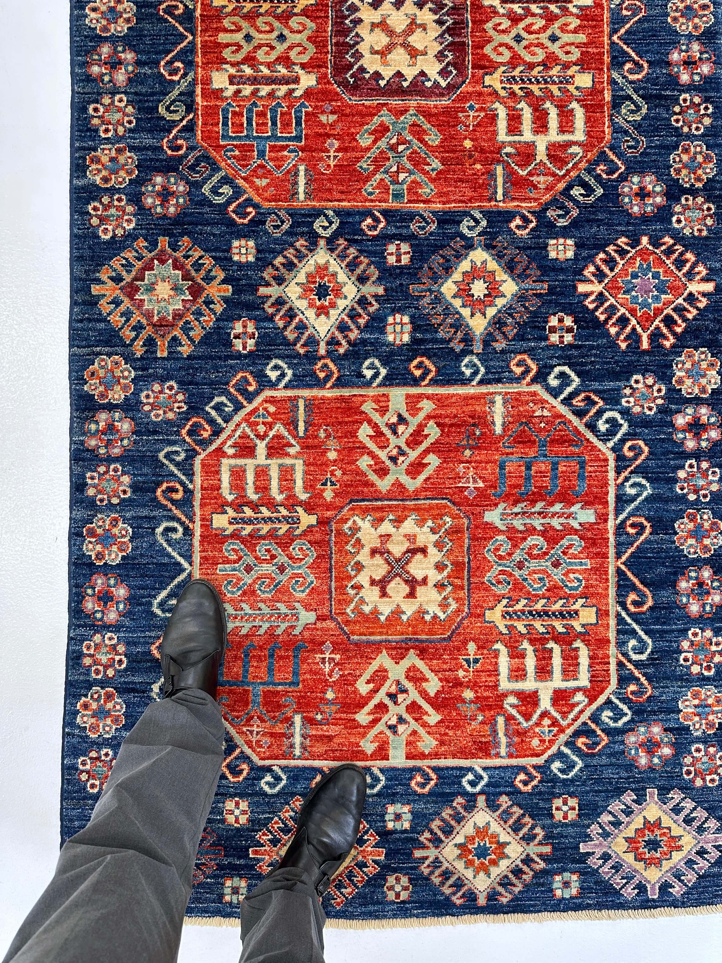 Afghan Turkoman (3'10"x10'01") blue/red - Image 11