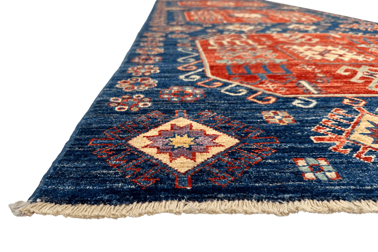 Afghan Turkoman (3'10"x10'01") blue/red - Image 2