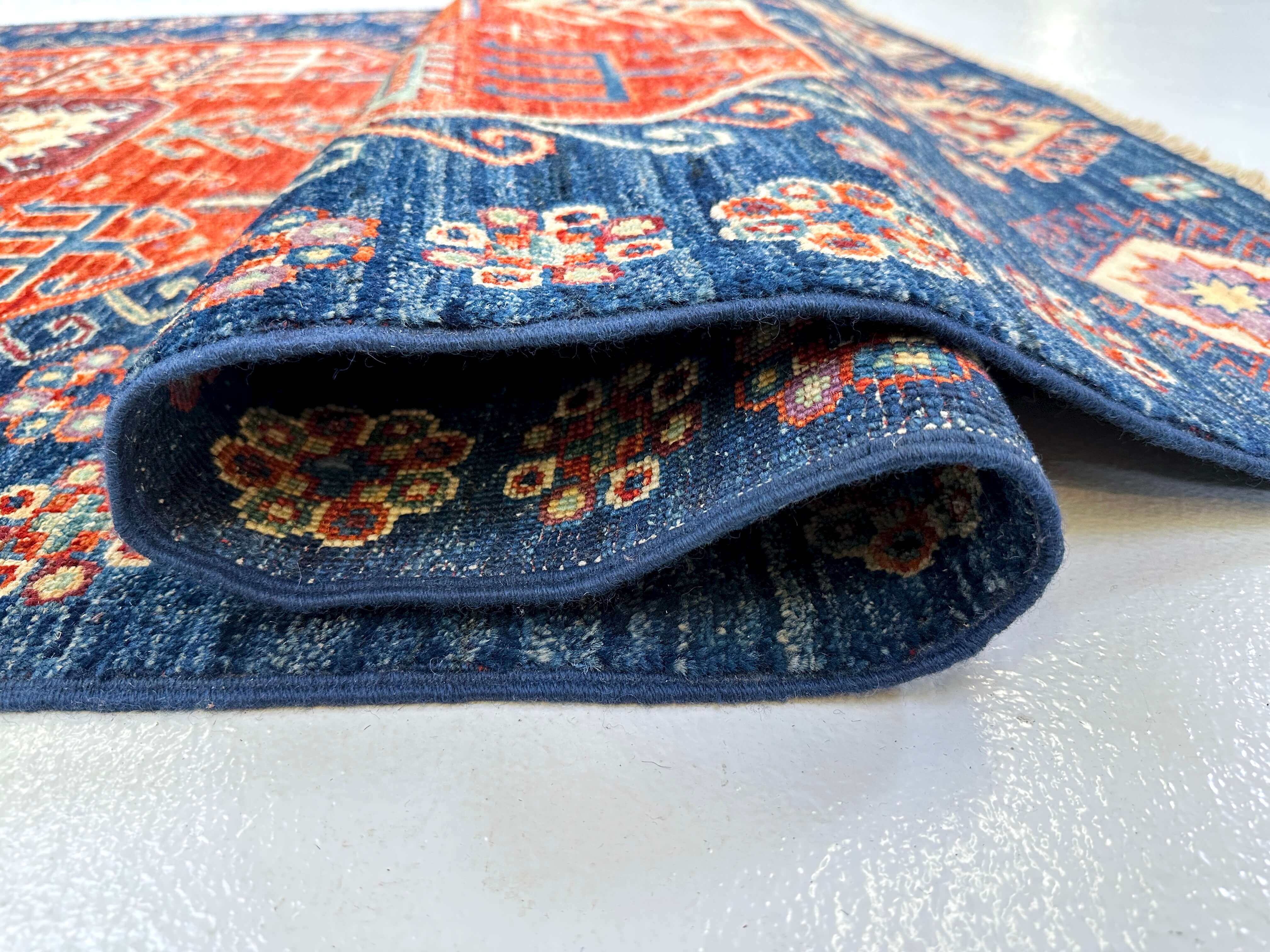 Afghan Turkoman (3'10"x10'01") blue/red - Image 5