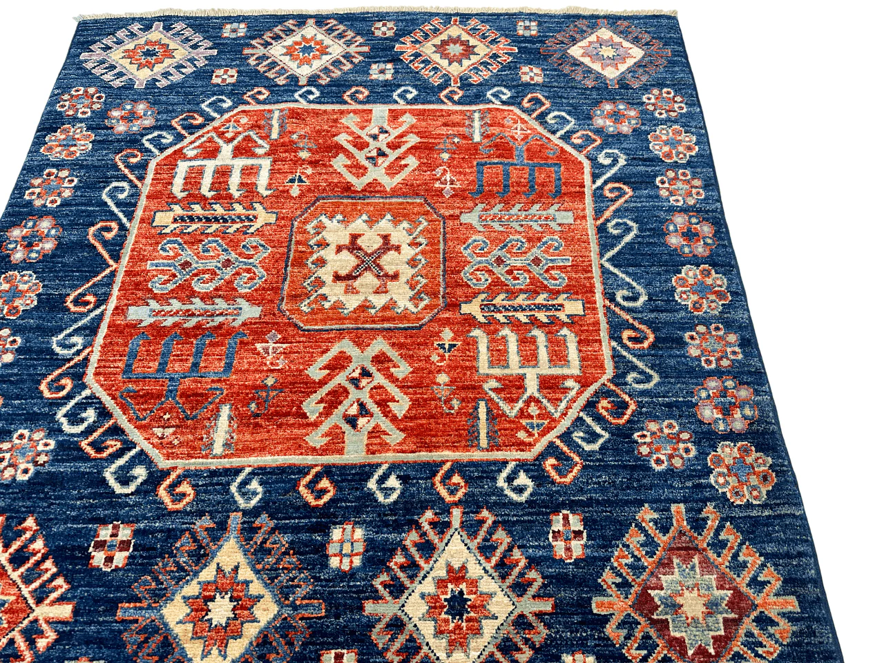 Afghan Turkoman (3'10"x10'01") blue/red - Image 8