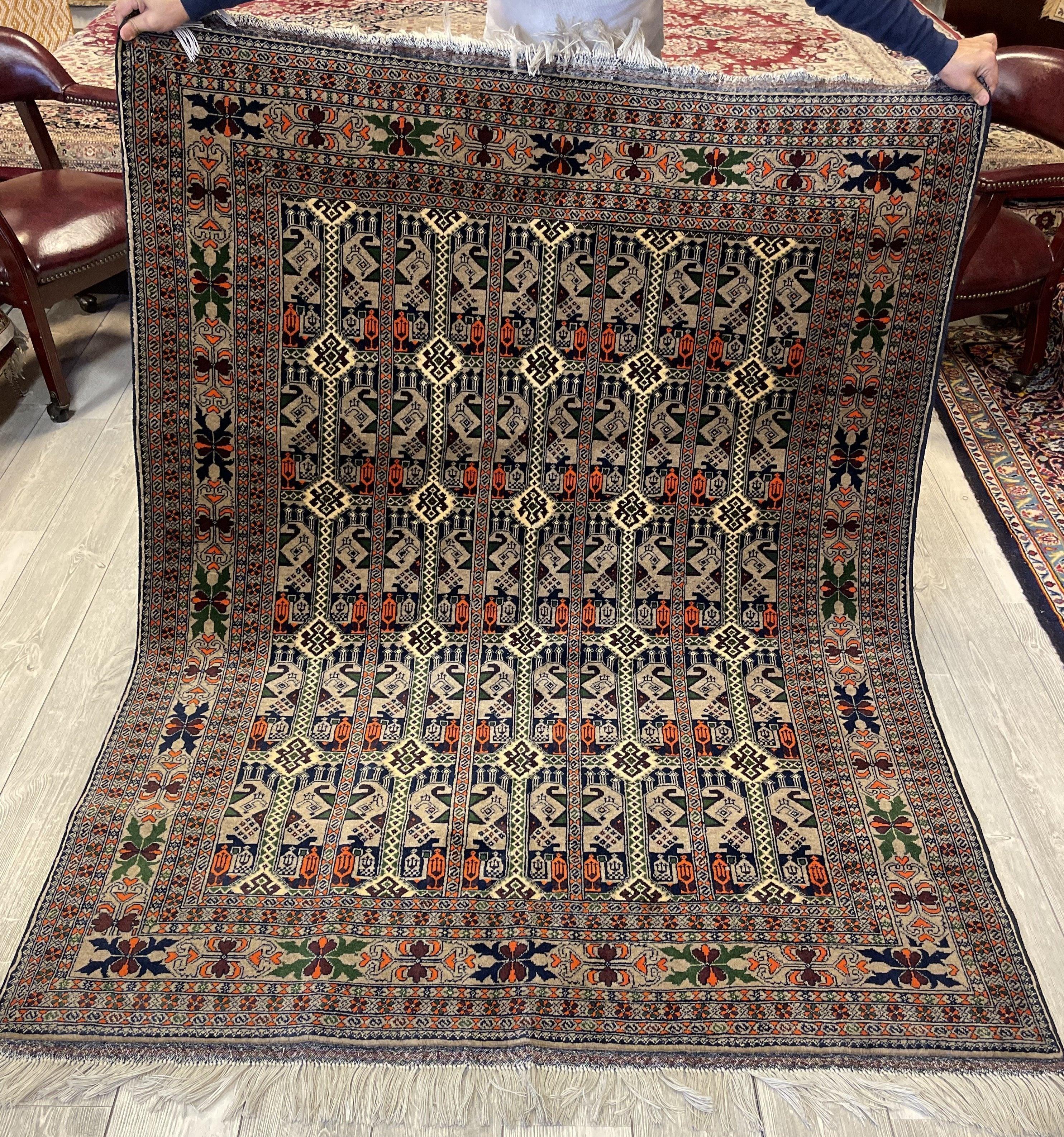 Afghani Area Rug I Ala Bakhmal 5x7 Ft - Image 2