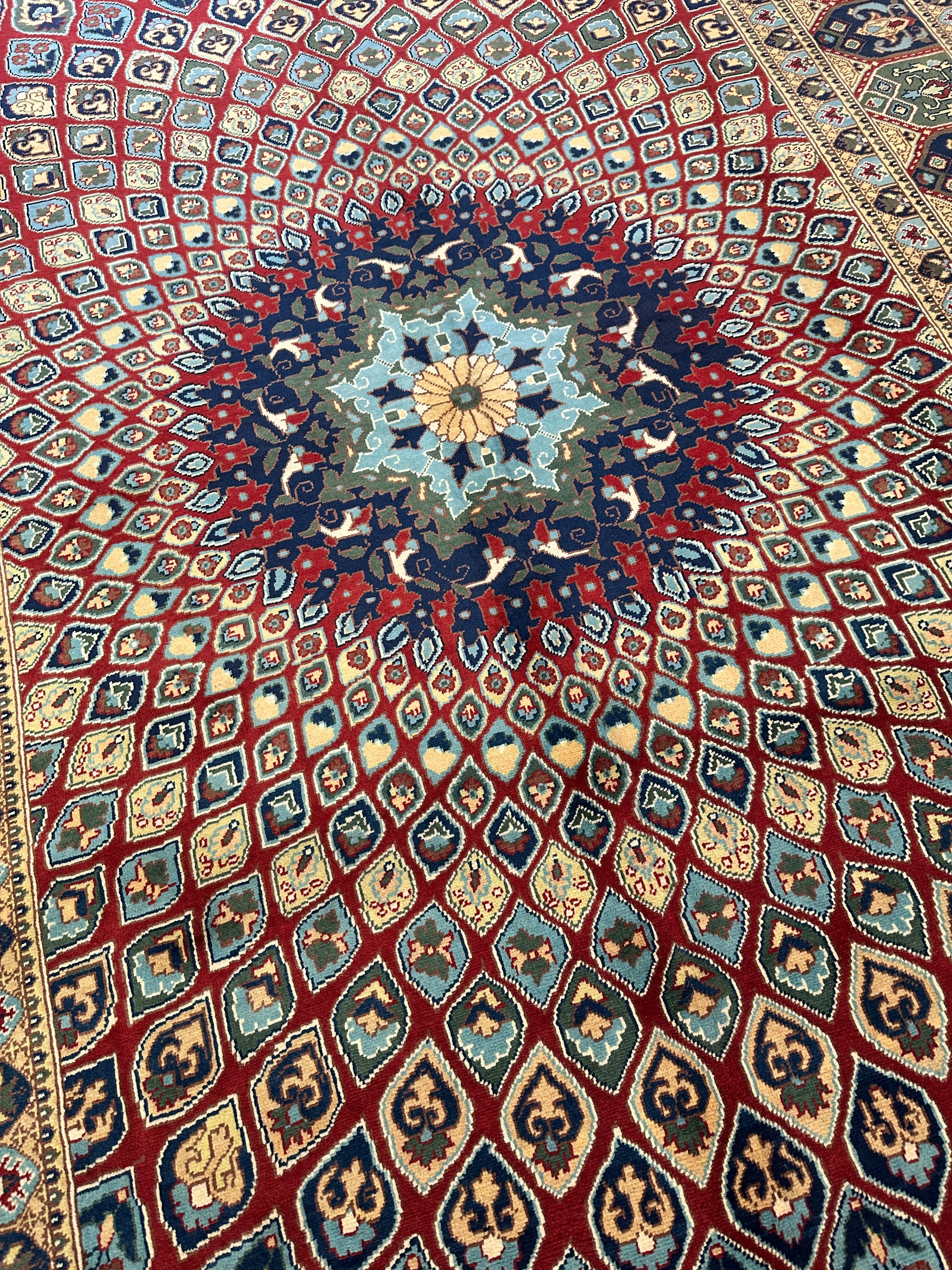 Afghani Parak Hand-Knotted Wool Rug | 6’6″ x 9’10″ Traditional Dome Motif - Image 5