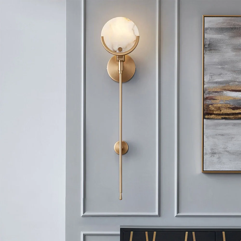 Alabaster Ava Brass Wall Lamp - Image 2