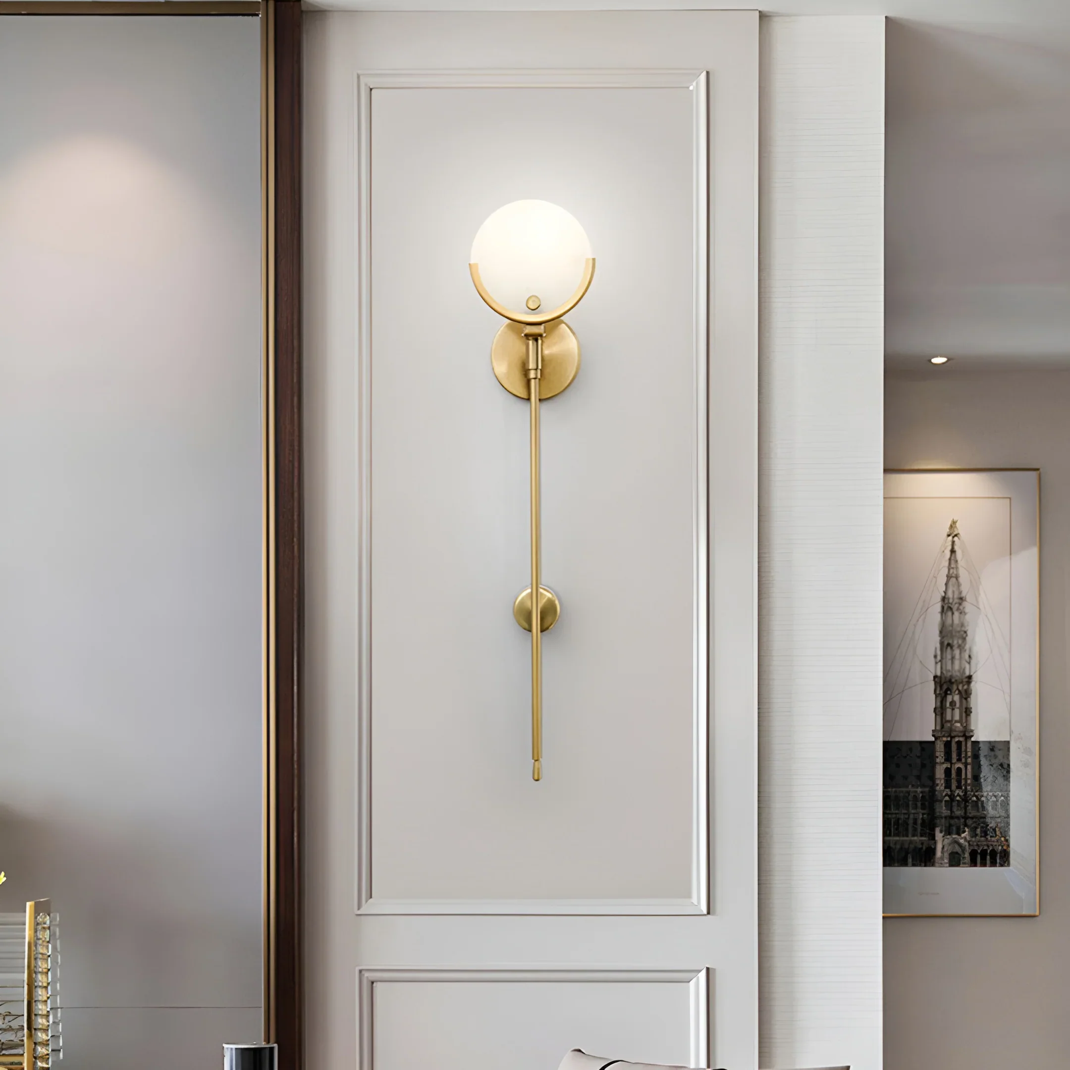 Alabaster Ava Brass Wall Lamp - Image 5