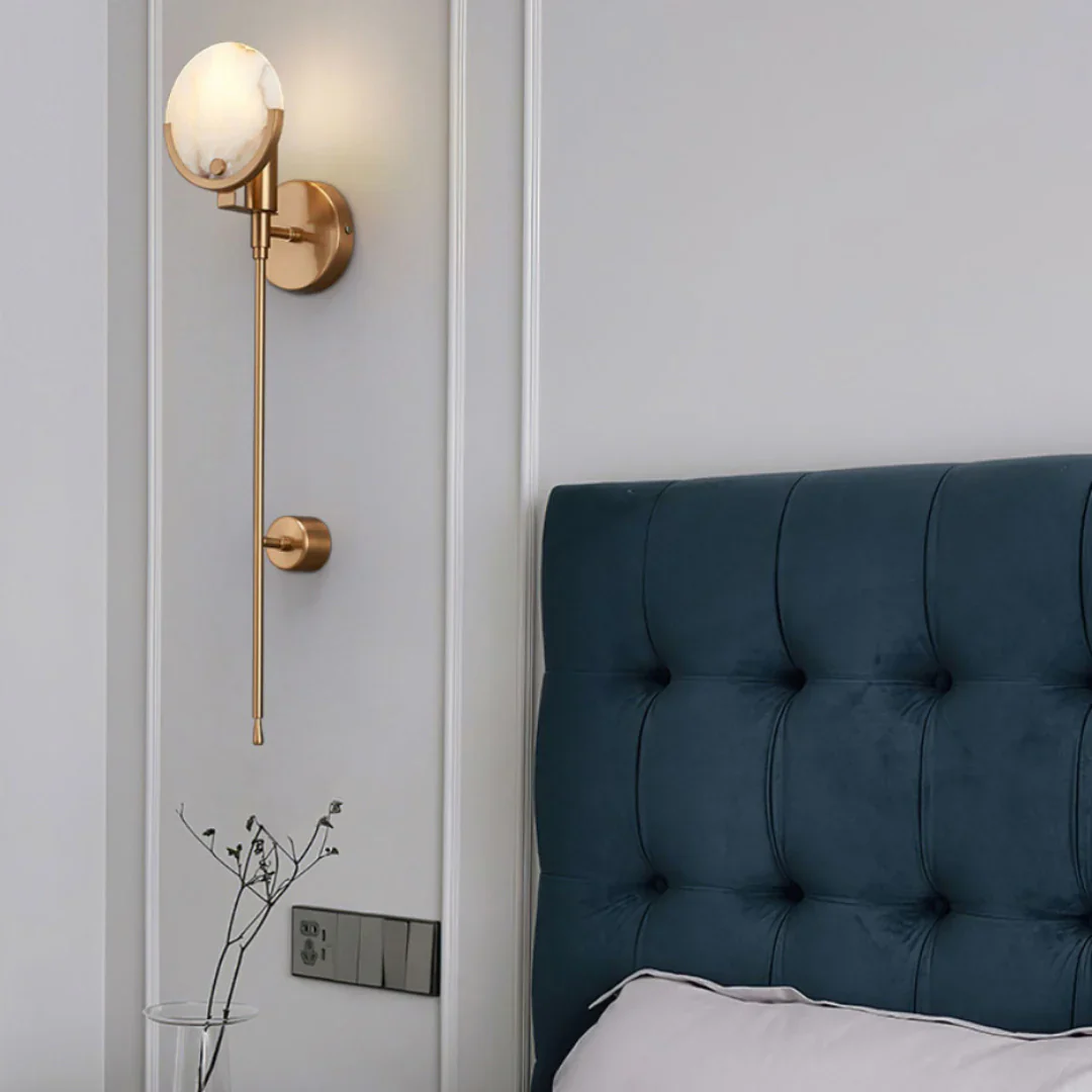 Alabaster Ava Brass Wall Lamp - Image 8