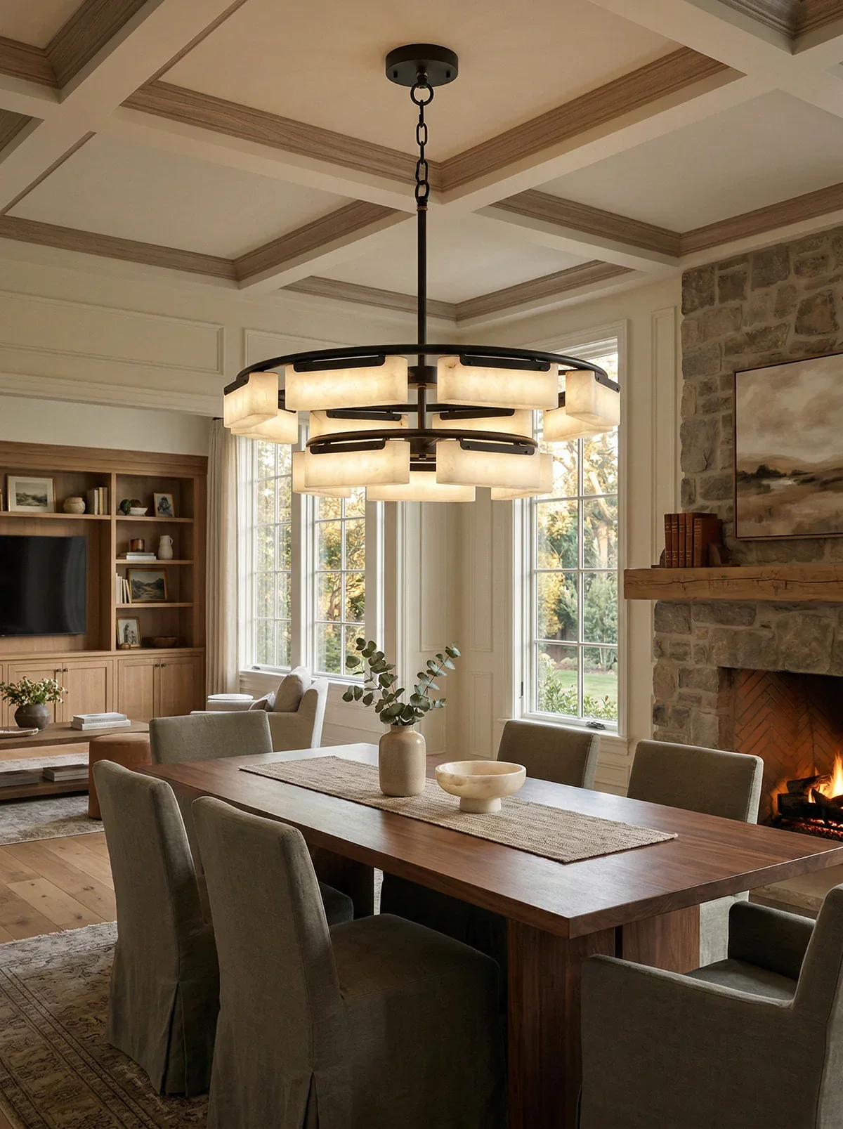 Rectangle Fusion Alabaster Chandelier - Image 2