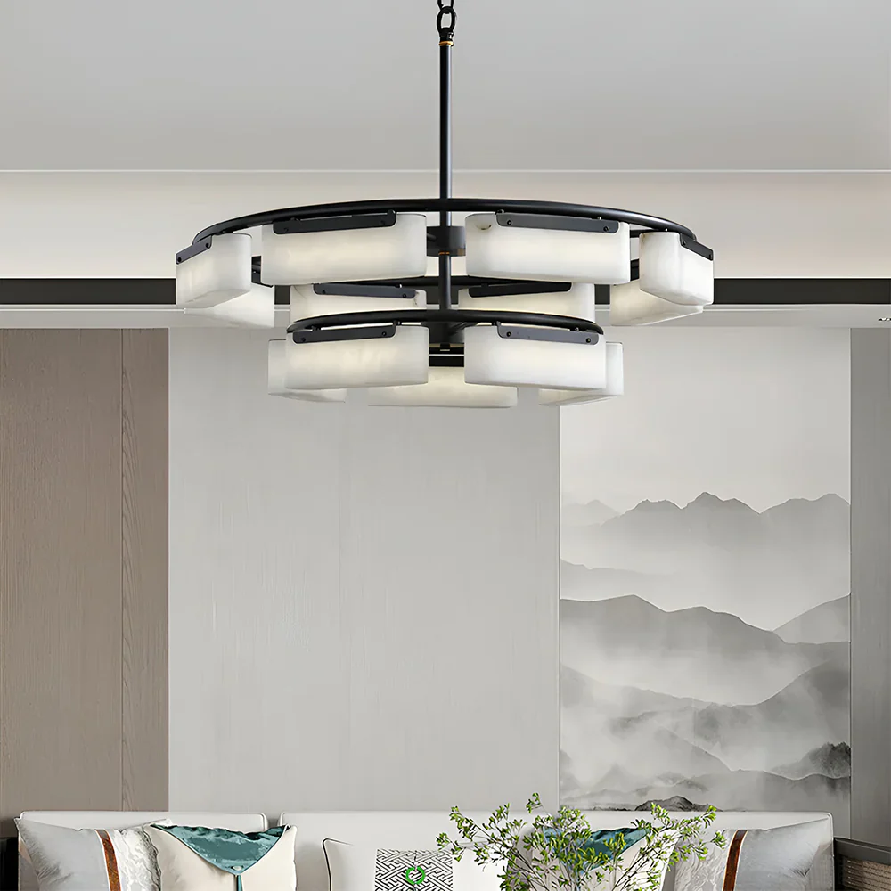 Rectangle Fusion Alabaster Chandelier - Image 5