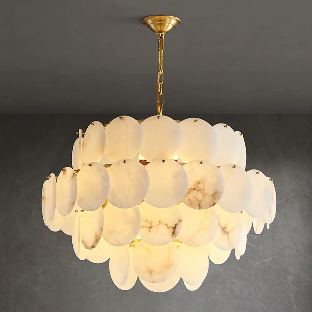 Alabaster Multi Layer Round Chandelier - Image 13