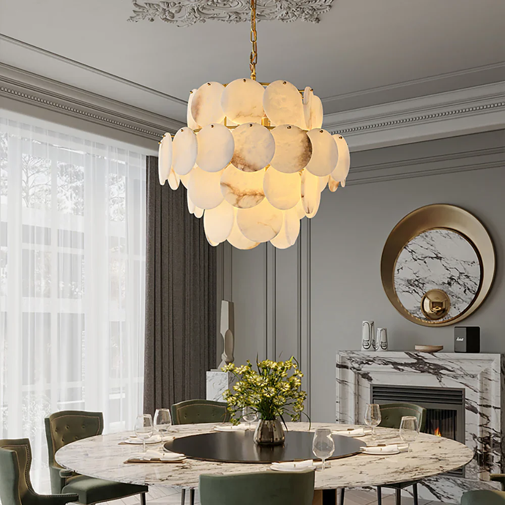 Alabaster Multi Layer Round Chandelier - Image 2