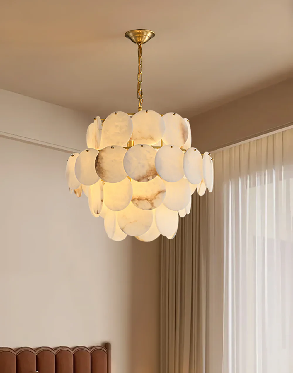Alabaster Multi Layer Round Chandelier - Image 4