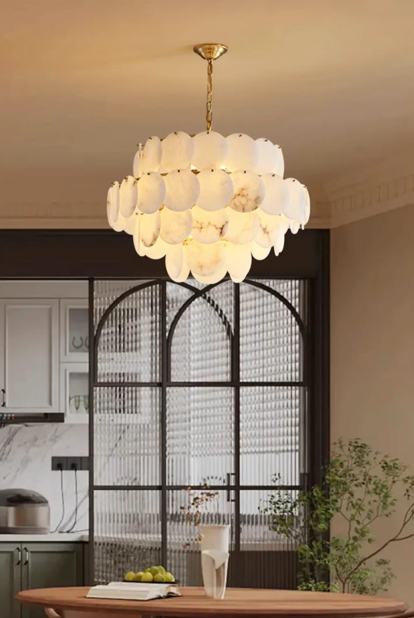 Alabaster Multi Layer Round Chandelier - Image 6