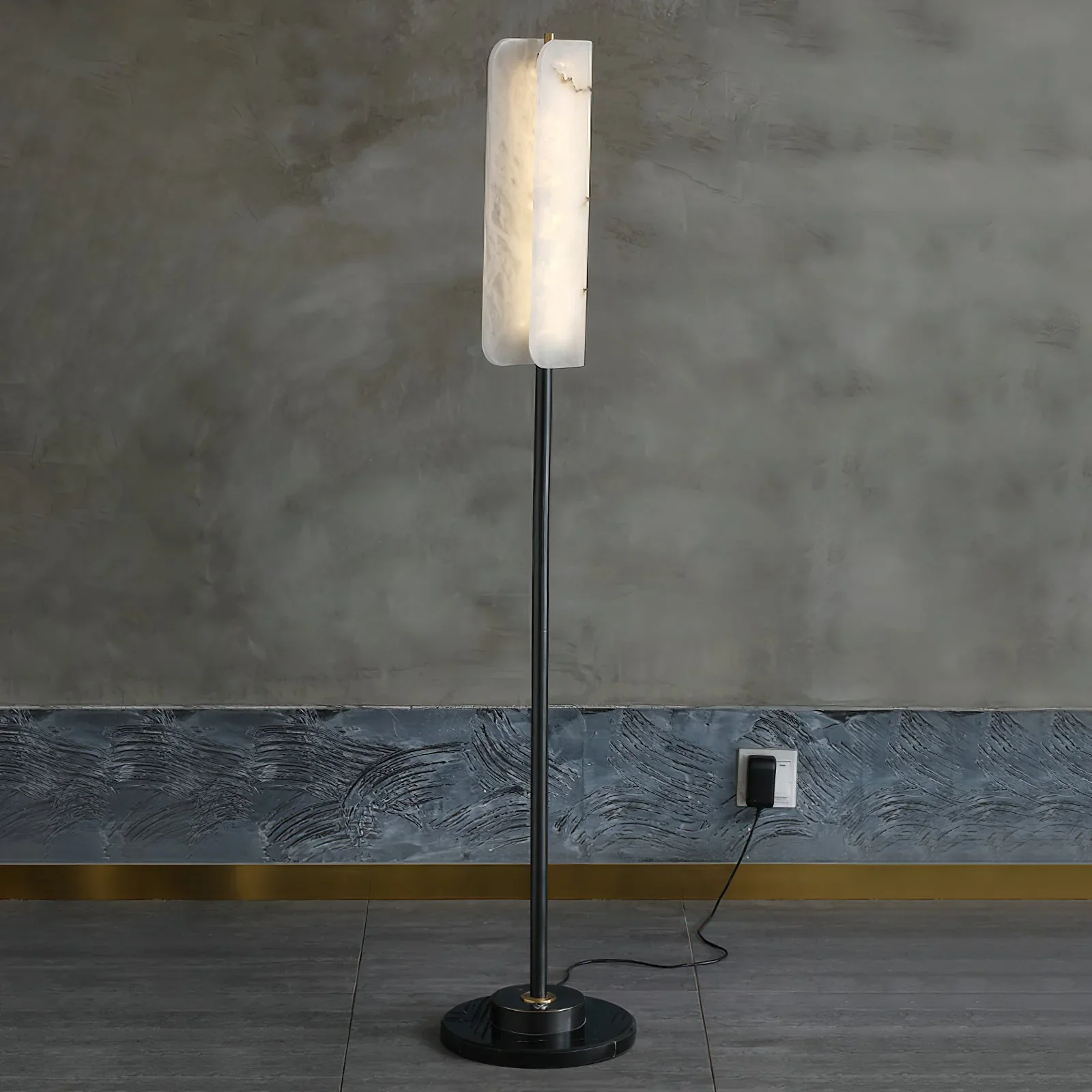 Alabaster Years Black Floor Lamp - Image 12