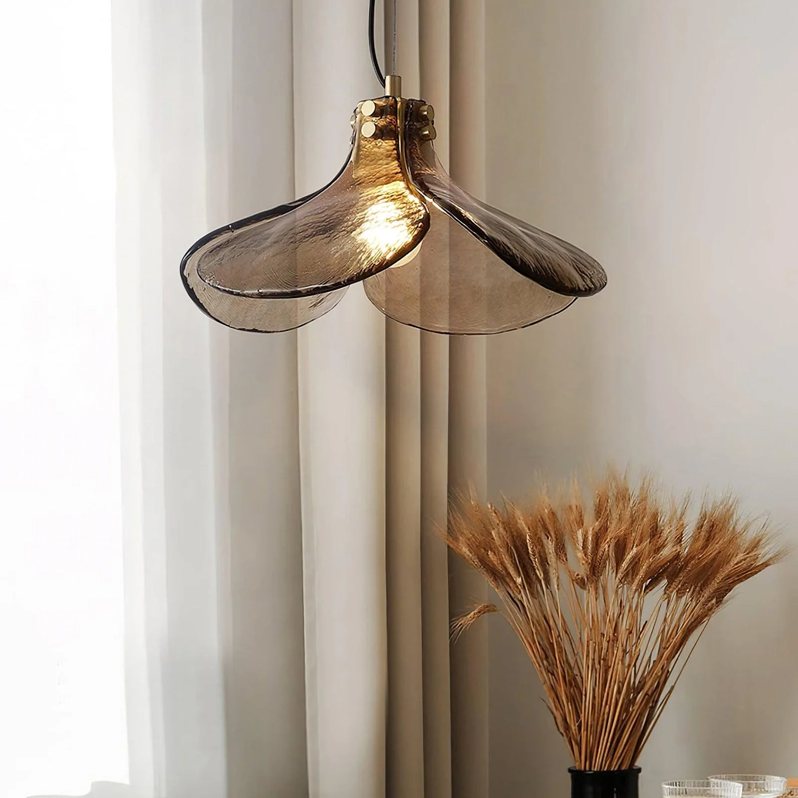 Amber Petal Glass Pendant Light - Image 21