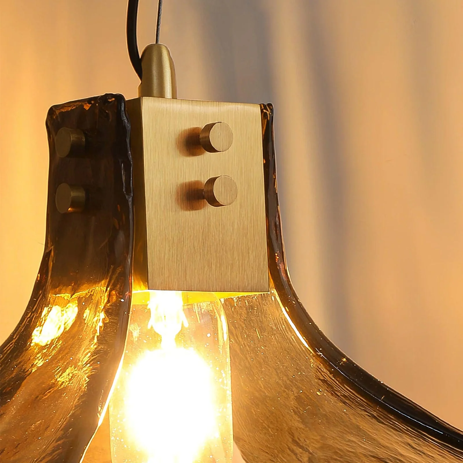 Amber Petal Glass Pendant Light - Image 23