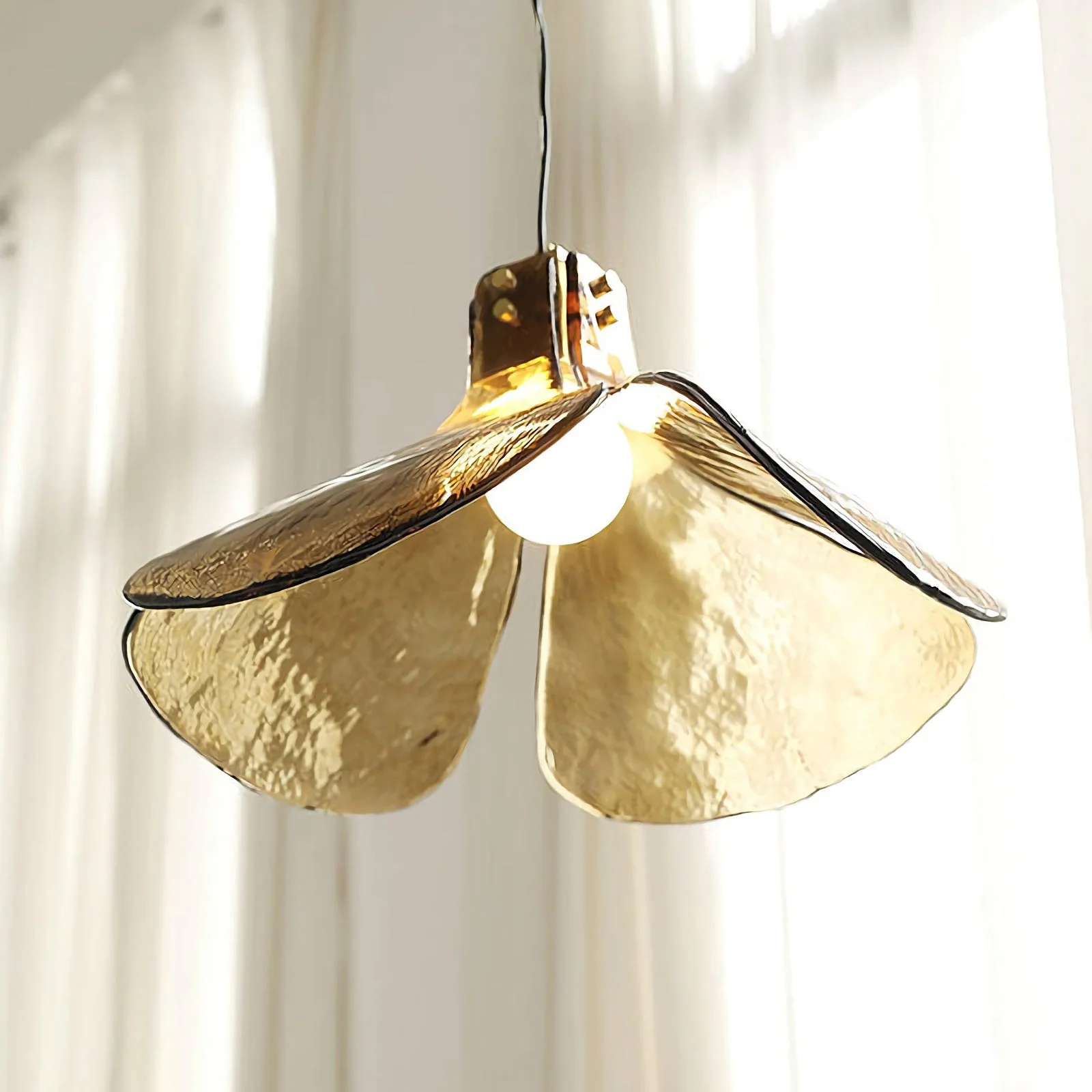 Amber Petal Glass Pendant Light - Image 9