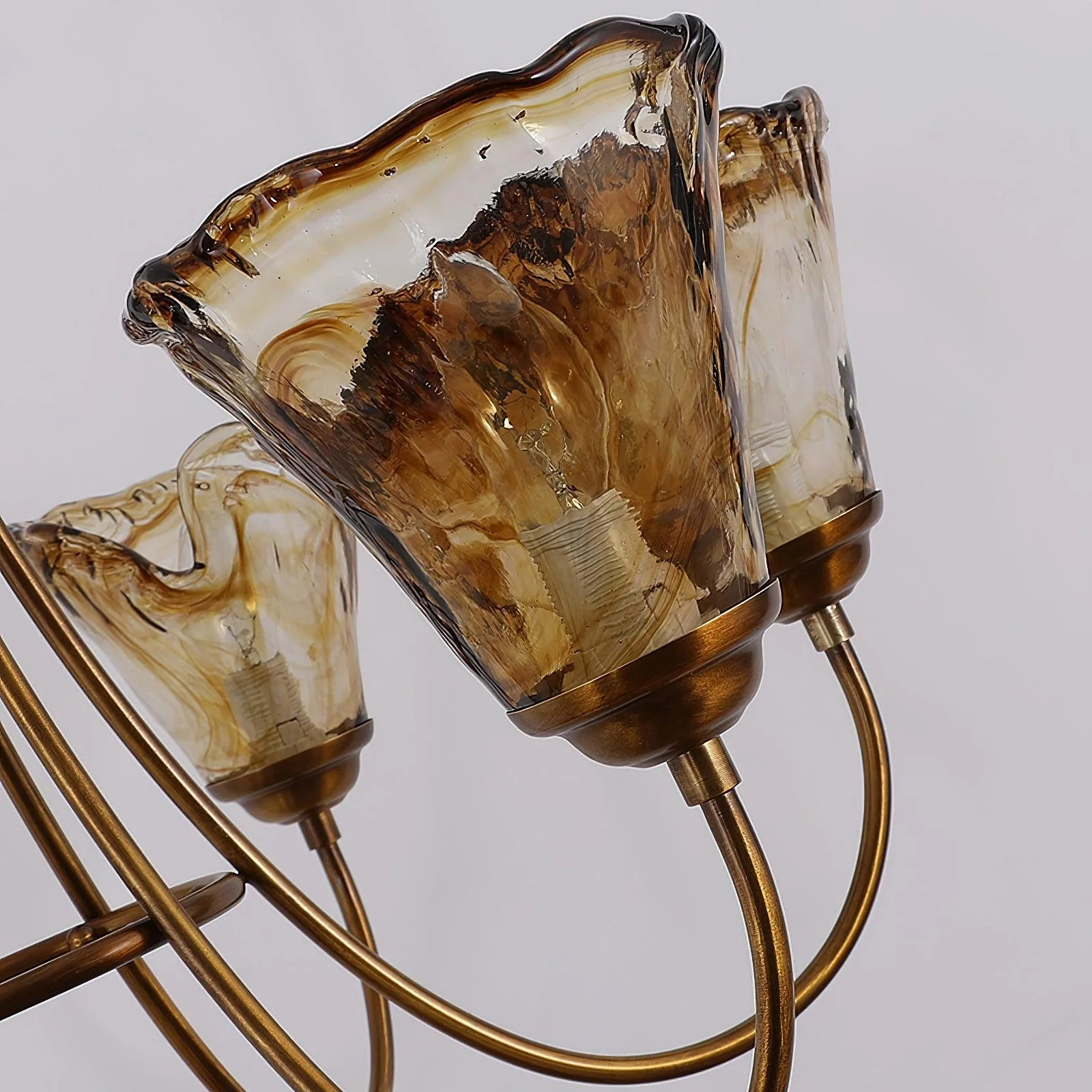 Amber Wavy Glass Chandelier - Image 8