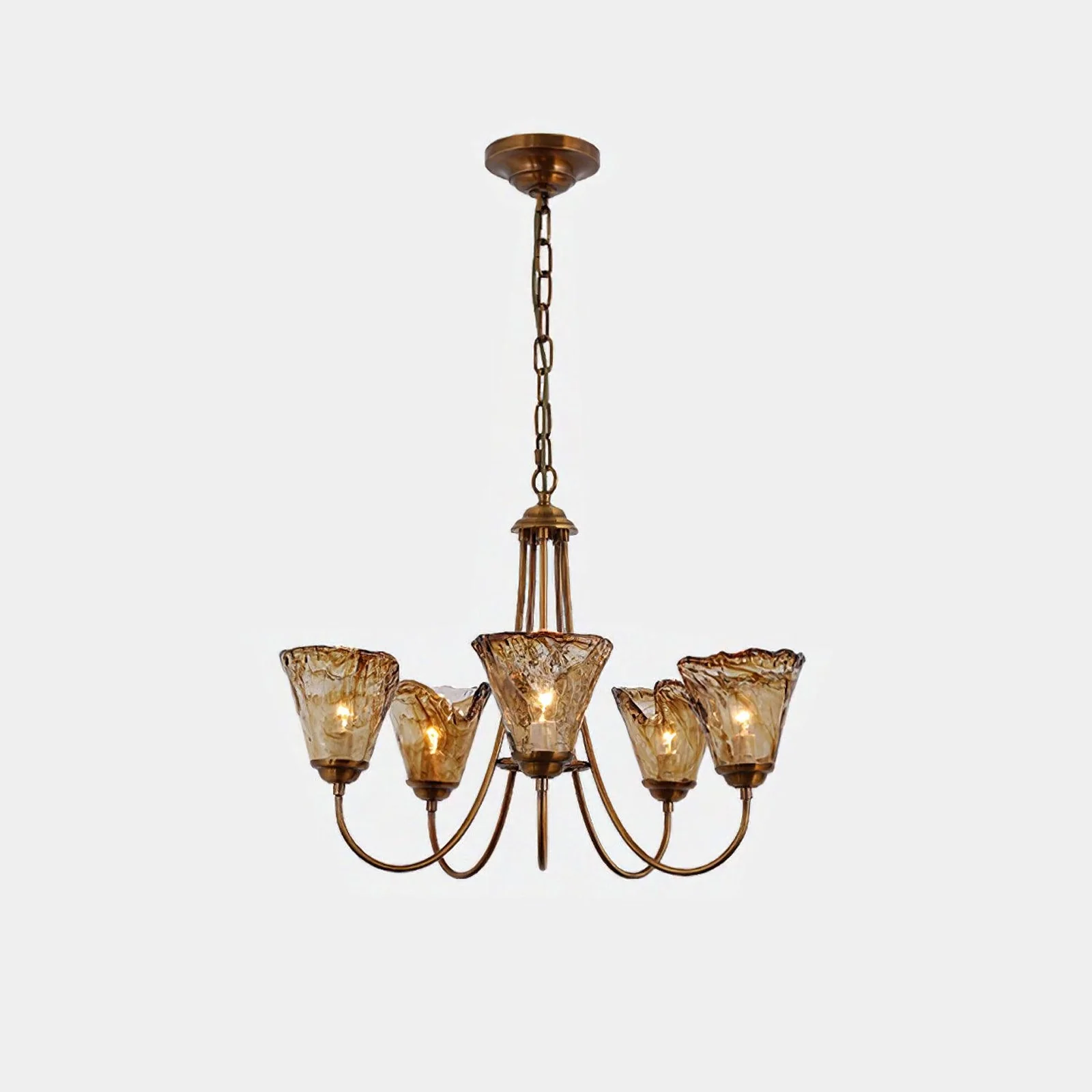 Amber Wavy Glass Chandelier - Image 9