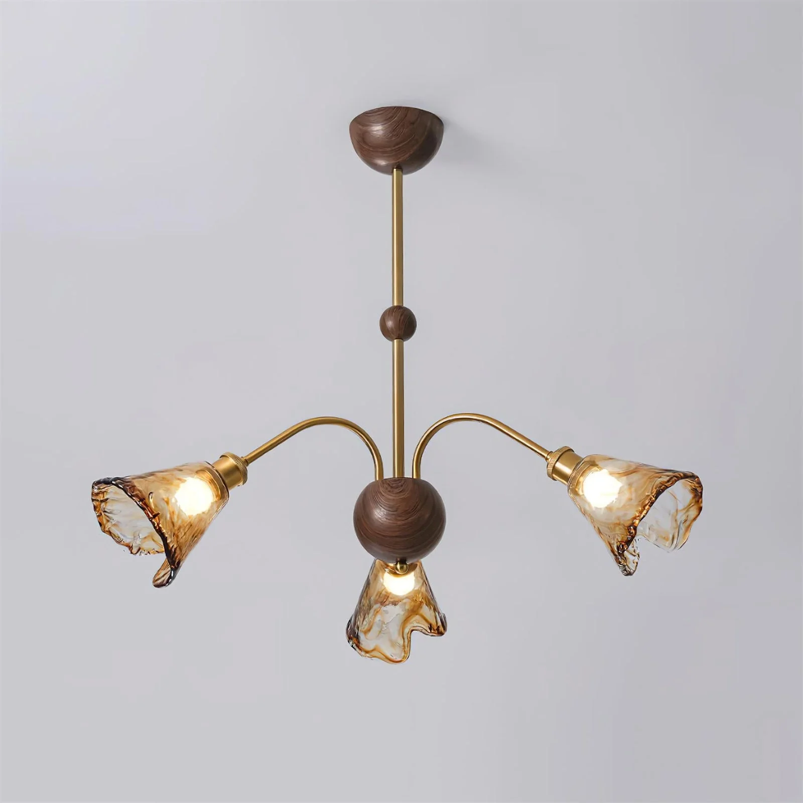 Amber Wavy Glass Floral Chandelier - Image 12