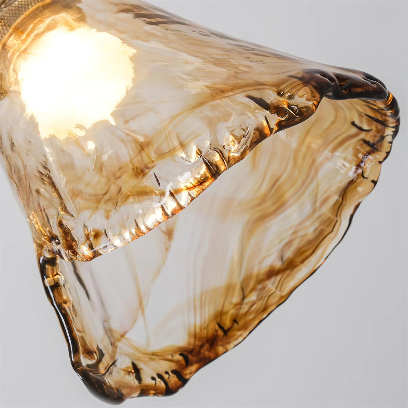 Amber Wavy Glass Floral Chandelier - Image 13