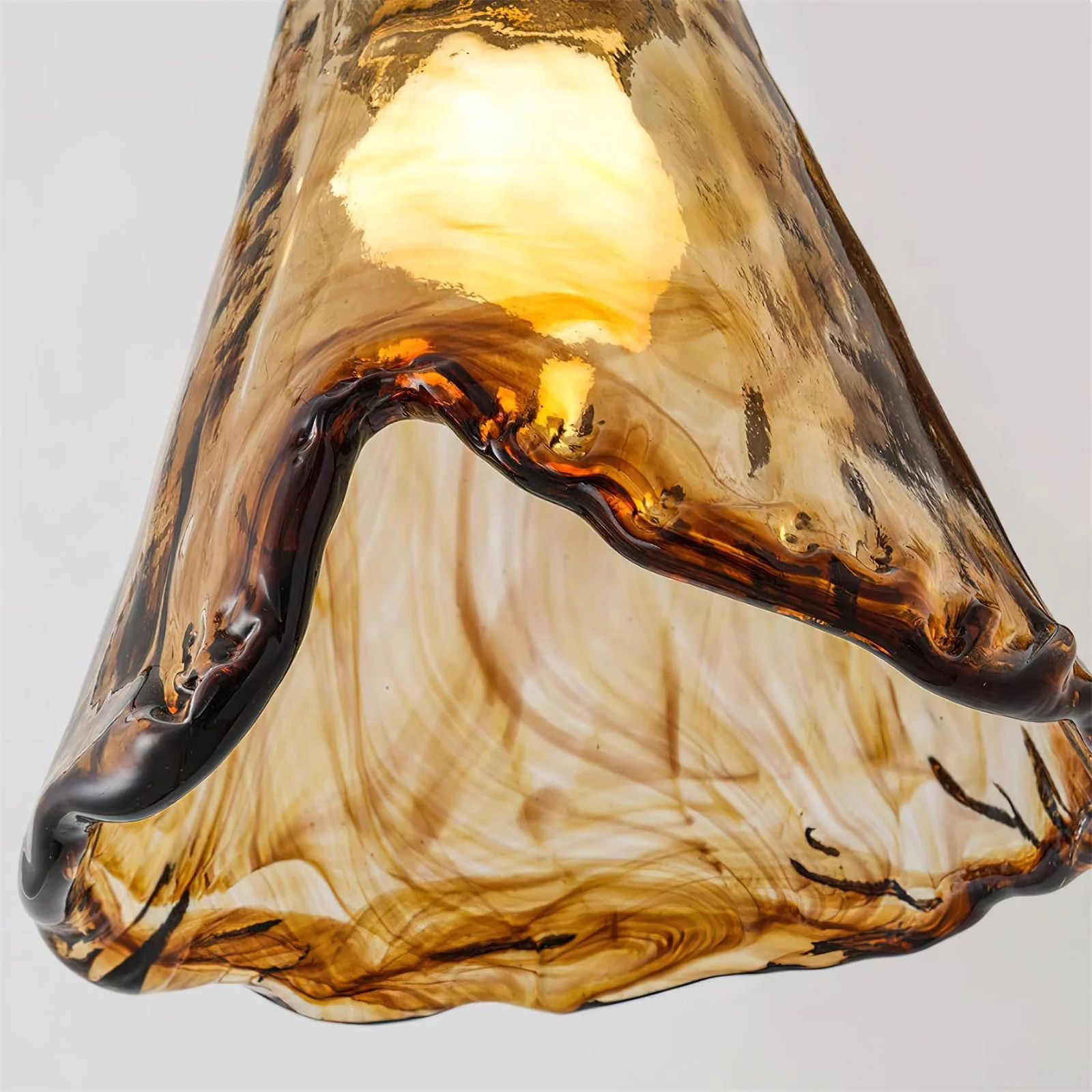 Amber Wavy Glass Floral Chandelier - Image 14