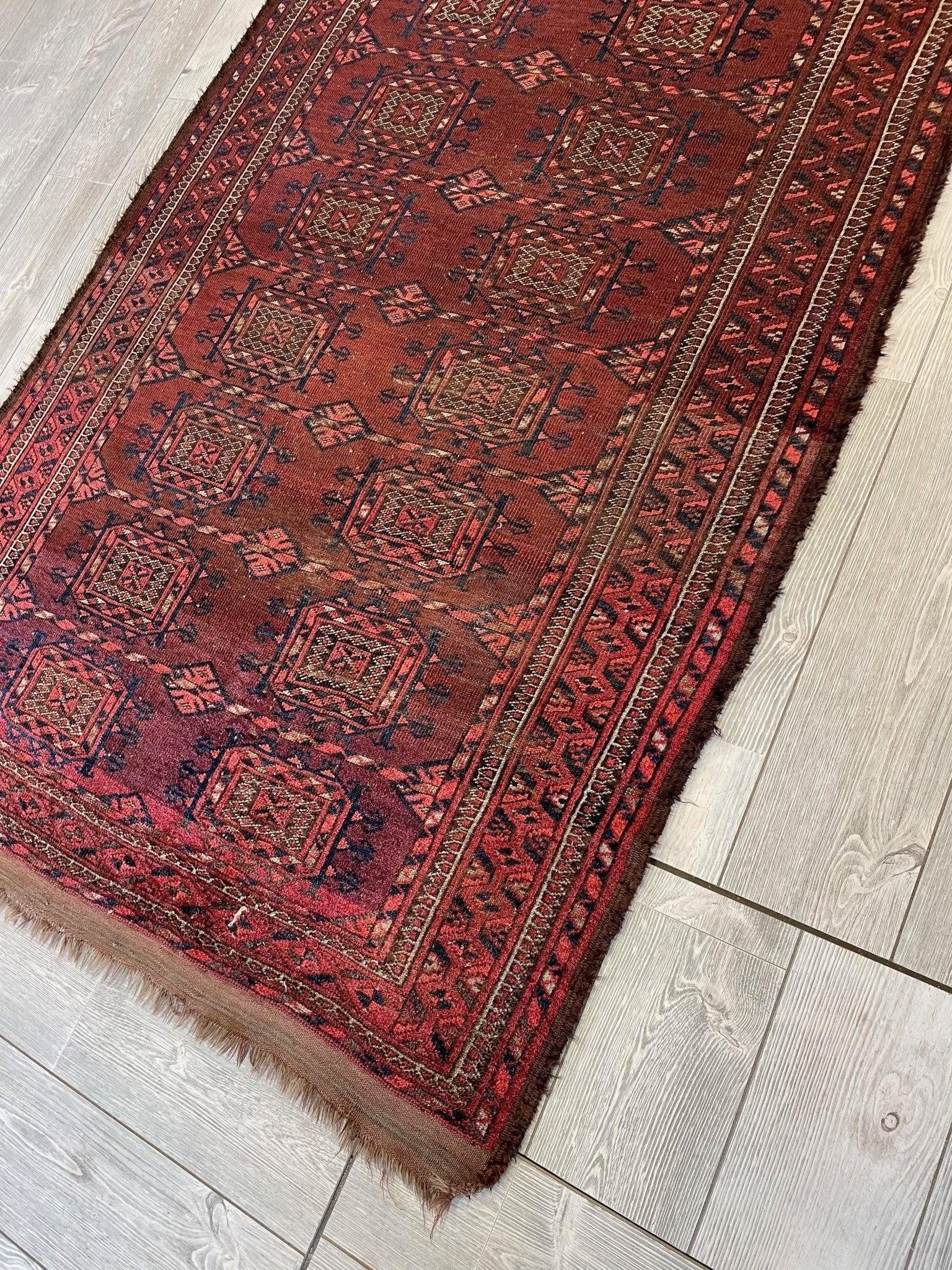 Antique 1880’s Baluch Rug 4x7 Ft - Image 3