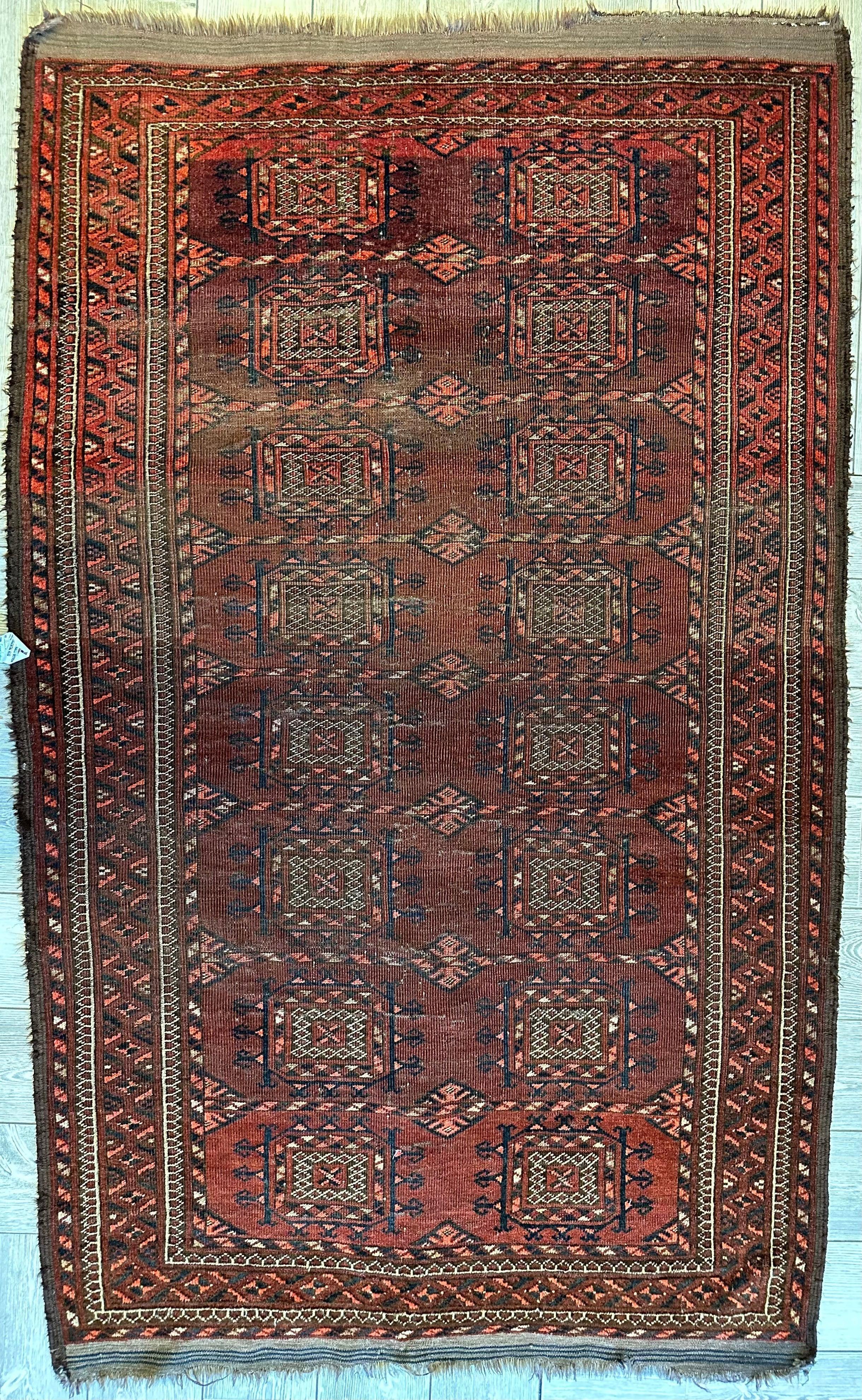Antique 1880’s Baluch Rug 4x7 Ft - Image 6