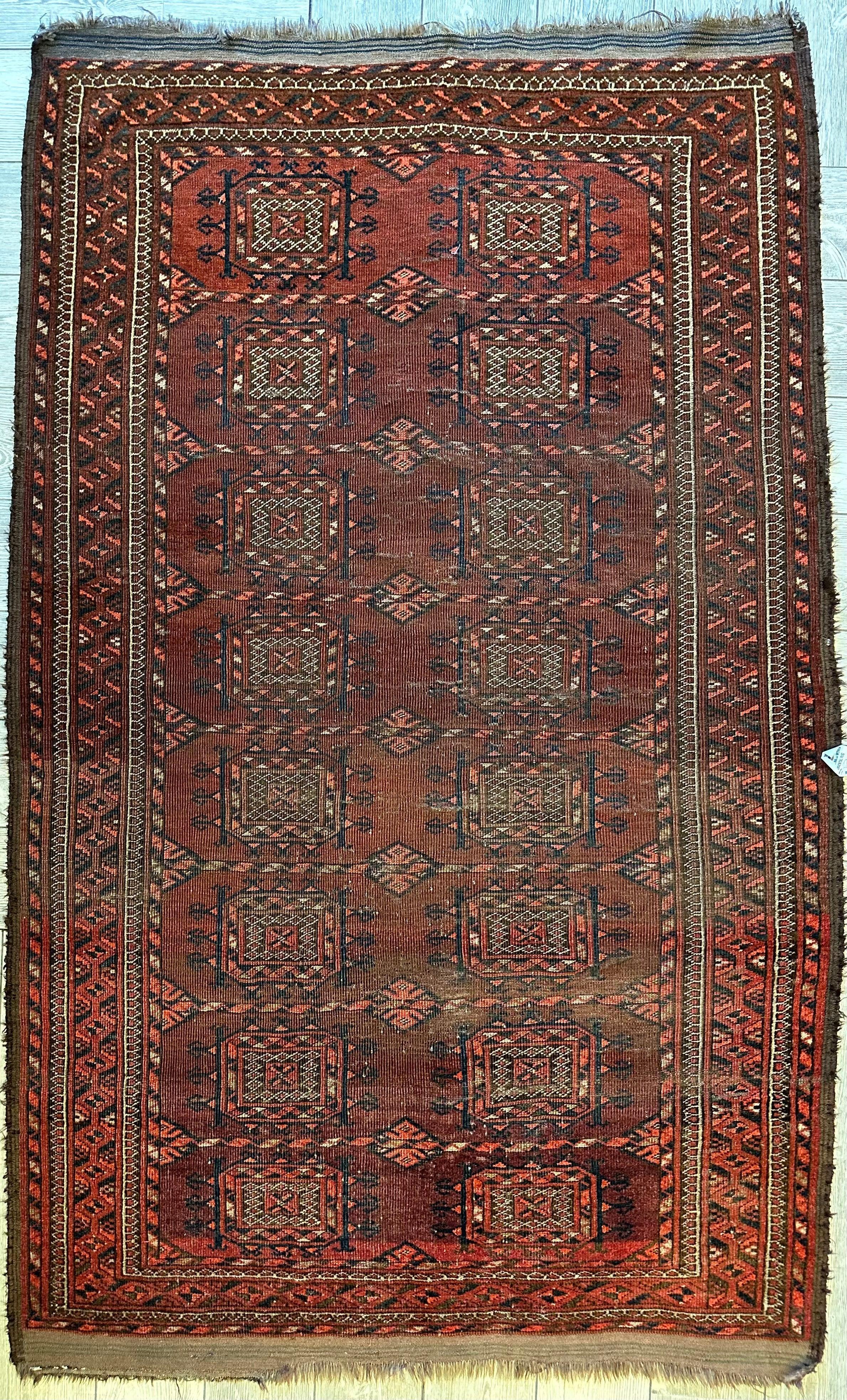 Antique 1880’s Baluch Rug 4x7 Ft - Image 7