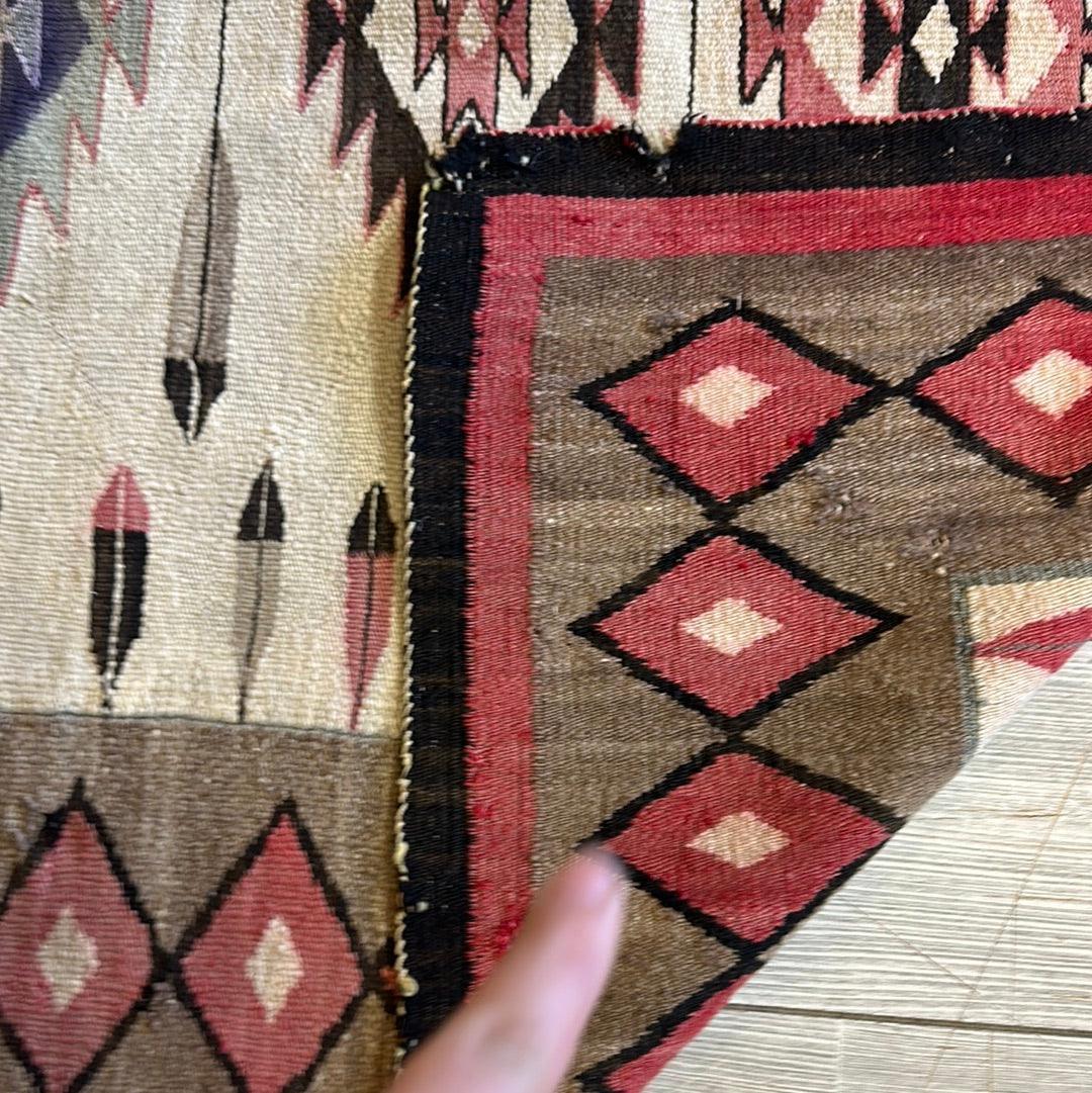 Antique 1880’s Navajo Rug 4’ x 5’ - Image 11