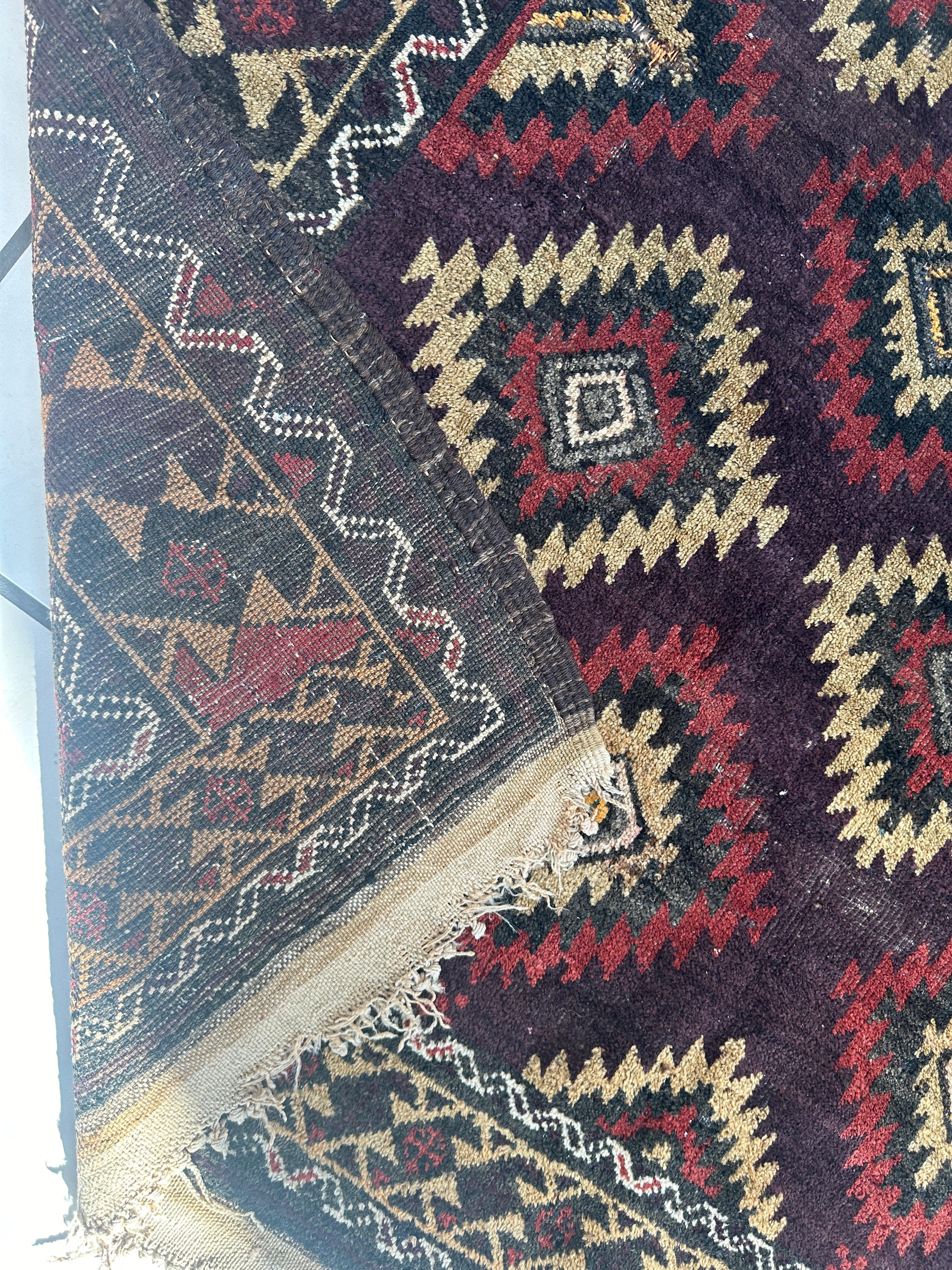 Antique 1900’s Tribal Baluch Wool Rug 4’5” x 8’6” - Image 11