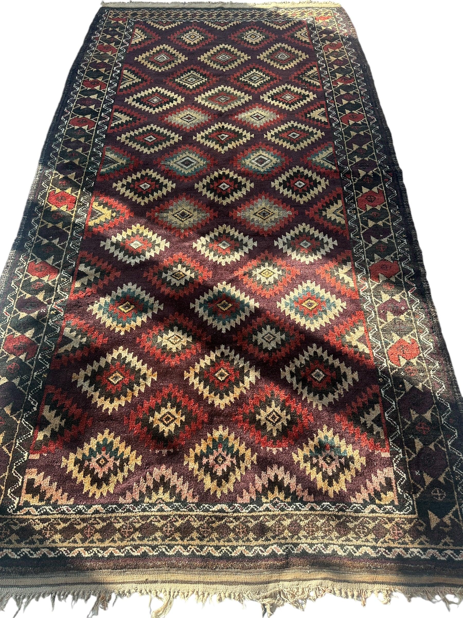Antique 1900’s Tribal Baluch Wool Rug 4’5” x 8’6” - Image 4
