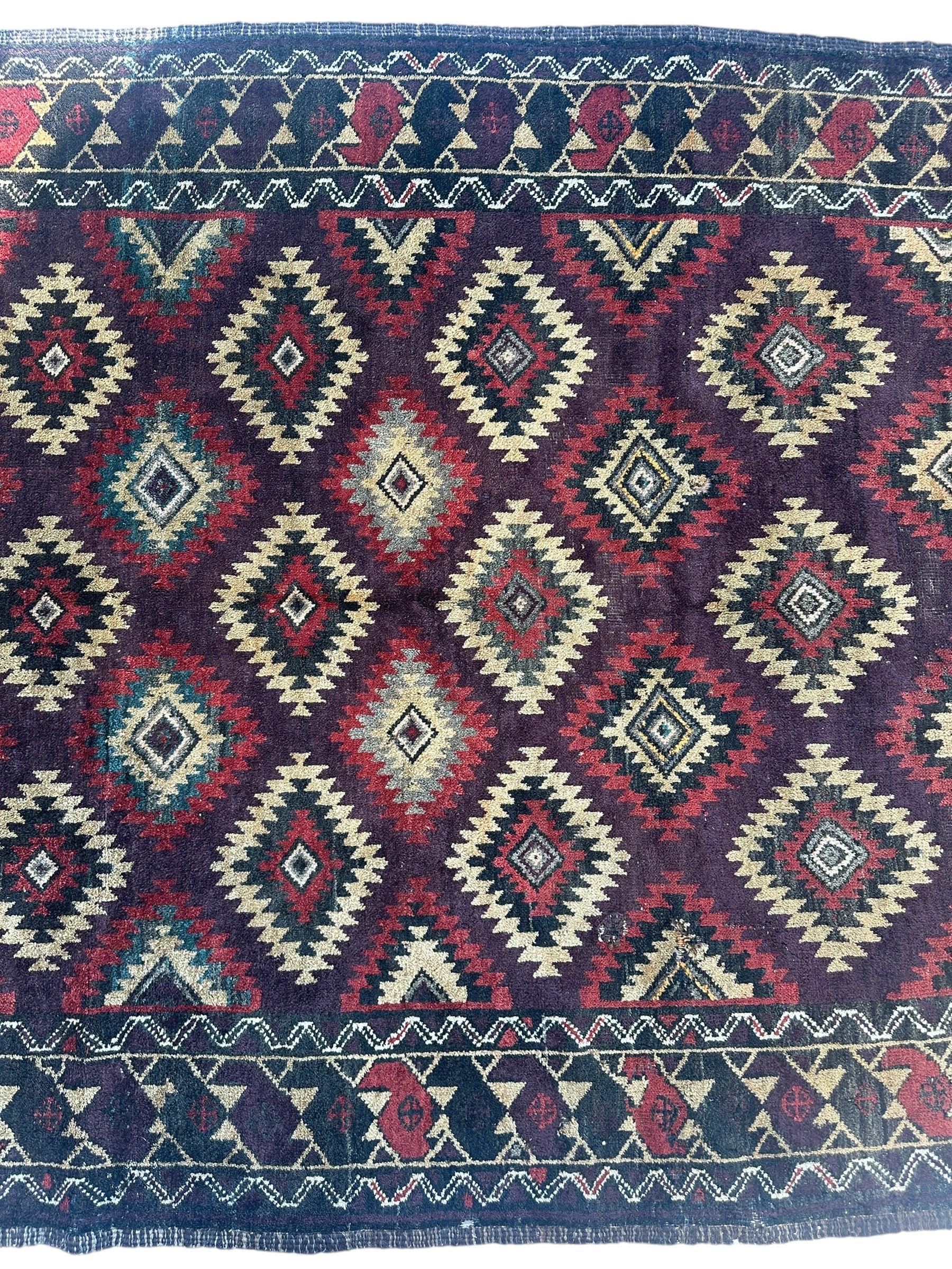 Antique 1900’s Tribal Baluch Wool Rug 4’5” x 8’6” - Image 5