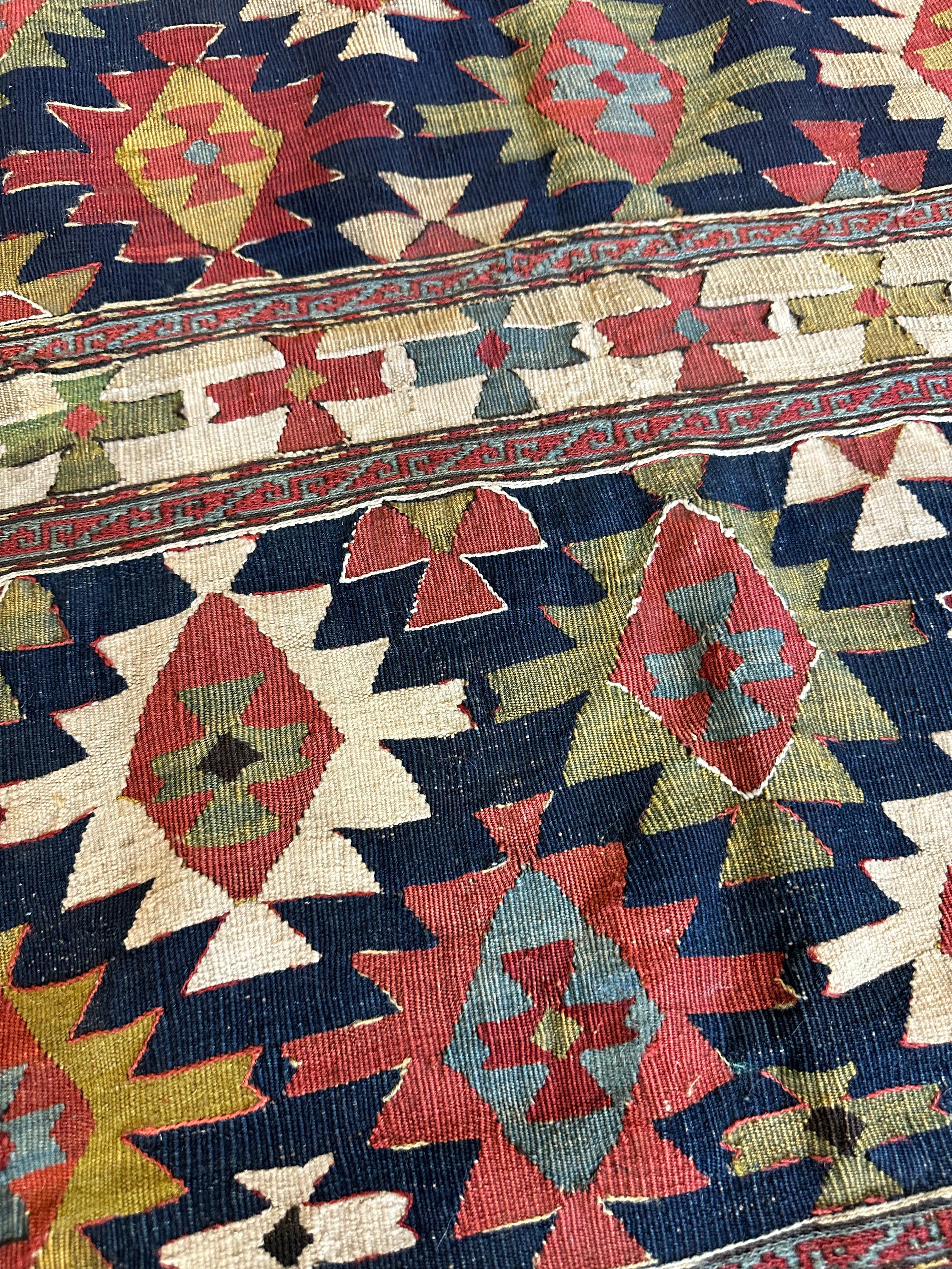Antique 19th Century Caucasian Shahsavan Rug Rug 3’ x 4’ - Image 2