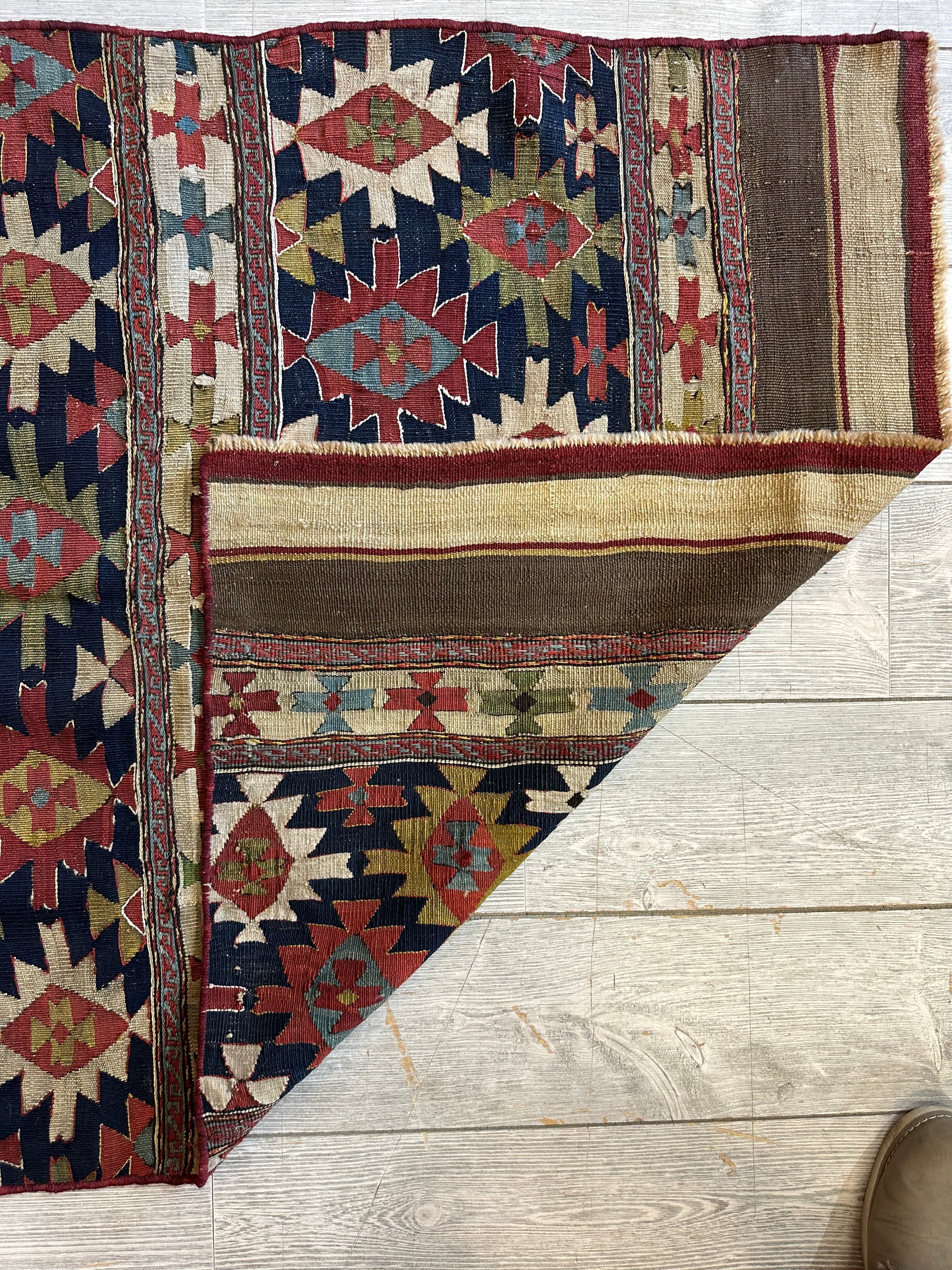 Antique 19th Century Caucasian Shahsavan Rug Rug 3’ x 4’ - Image 4