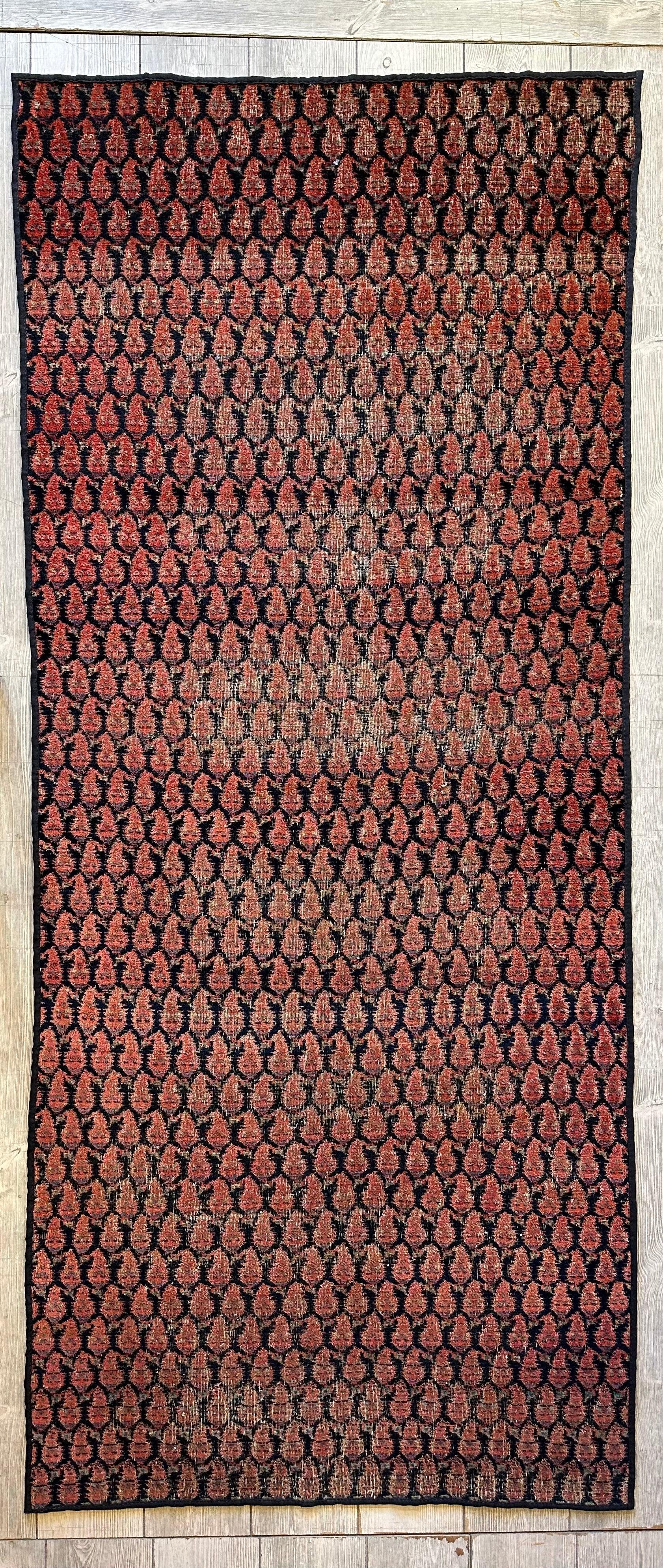 Antique All Over Paisley Kurdish Afshar Fragment Runner 3’3” x 7’7” - Image 4