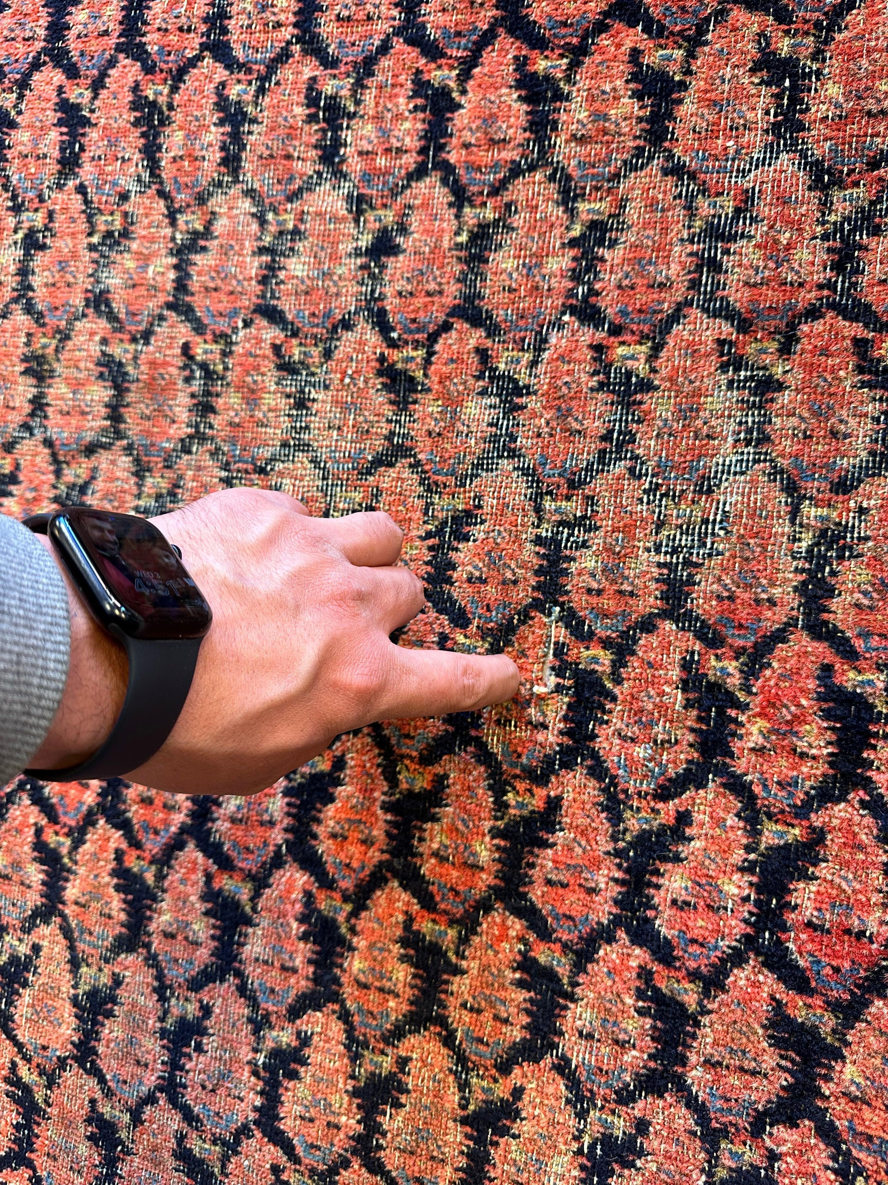 Antique All Over Paisley Kurdish Afshar Fragment Runner 3’3” x 7’7” - Image 5