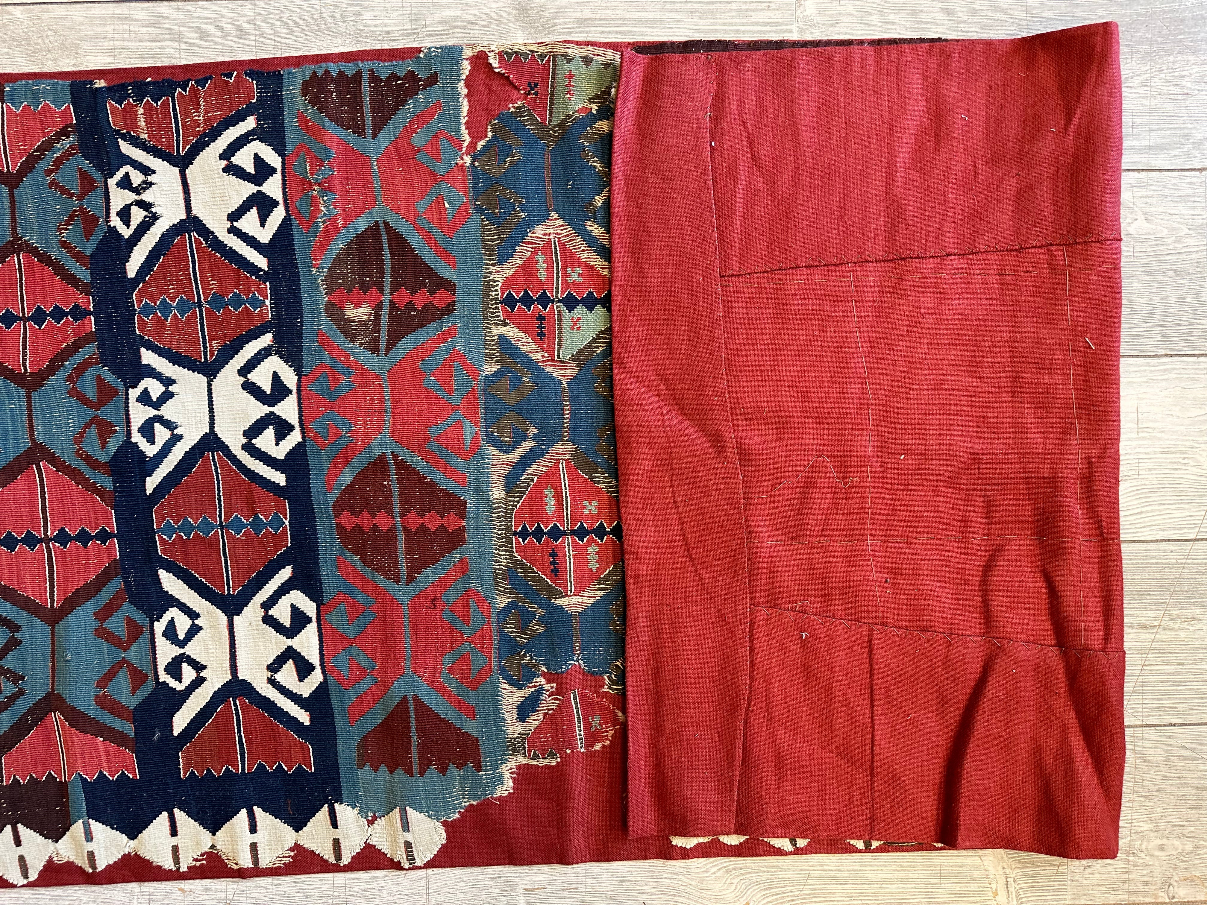 Antique Anatolian Long Kilim Fragment | 19th Century Hand-Woven Wool - Image 8