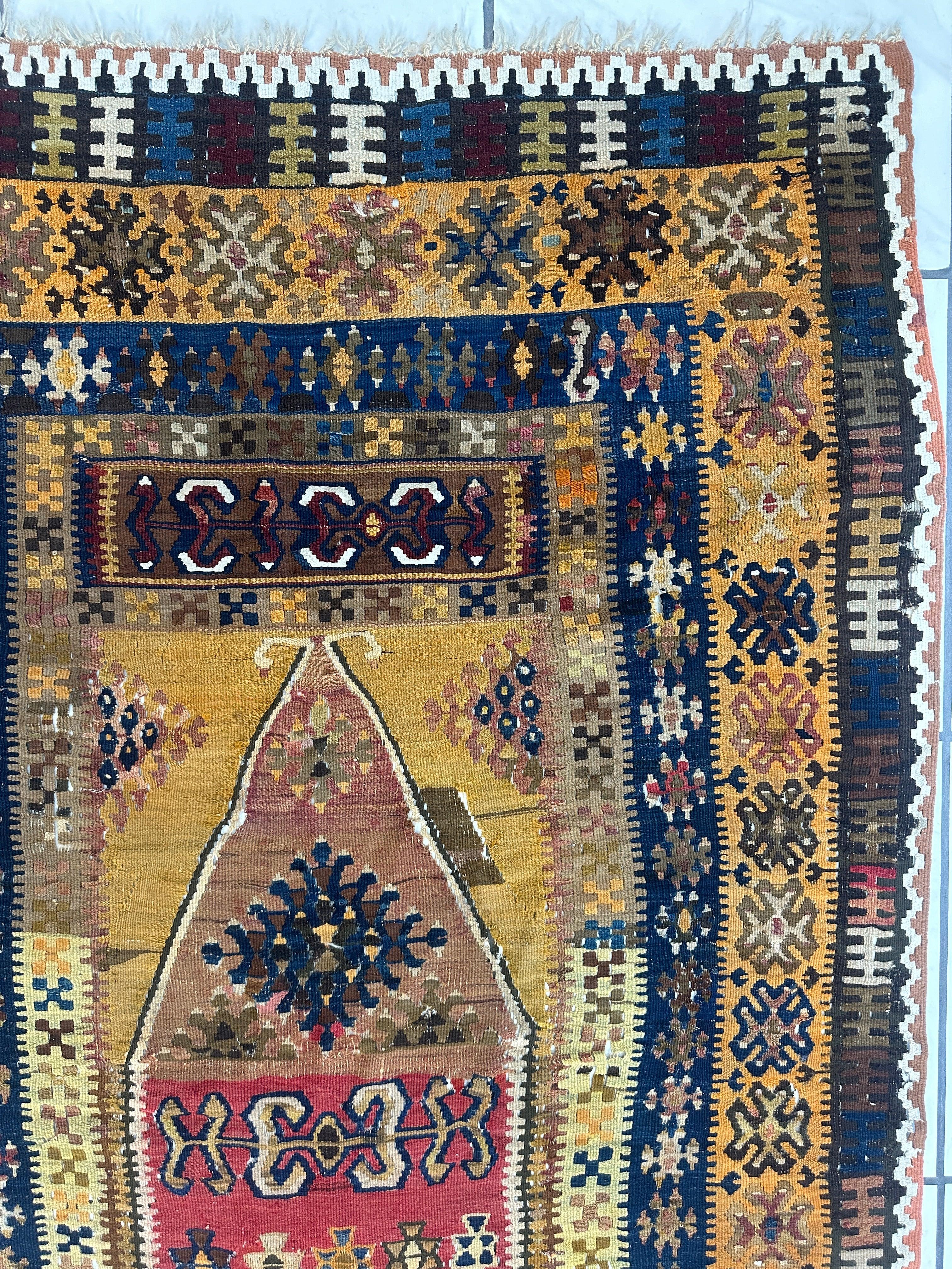 Antique Anatolian Wool Prayer Rug 4’ x 6’6” - Image 8