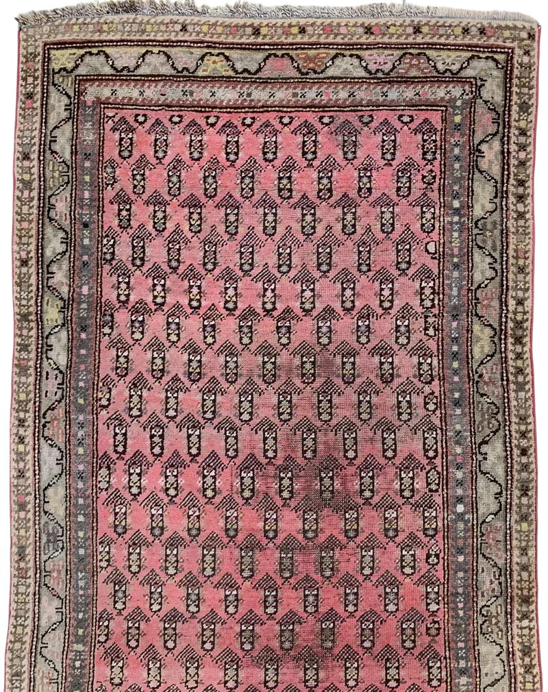 Antique Armenian Karabakh Wool Runner – 3’3” x 12’8” – Hand-Knotted Long Corridor Rug - Image 3