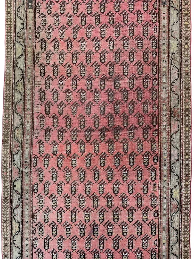 Antique Armenian Karabakh Wool Runner – 3’3” x 12’8” – Hand-Knotted Long Corridor Rug - Image 4