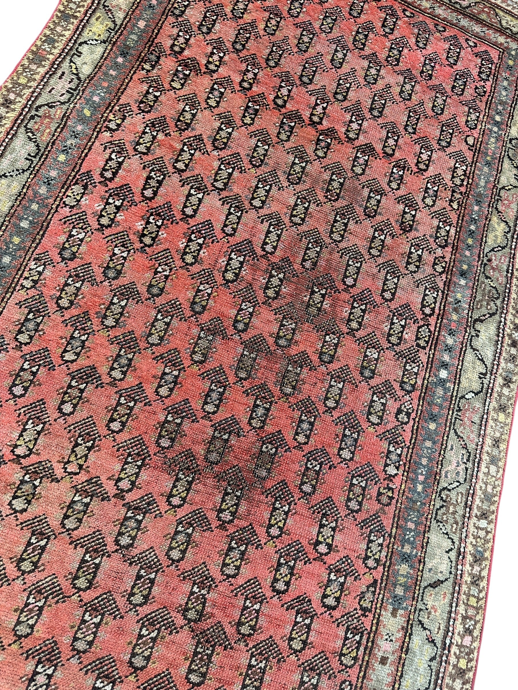 Antique Armenian Karabakh Wool Runner – 3’3” x 12’8” – Hand-Knotted Long Corridor Rug - Image 5