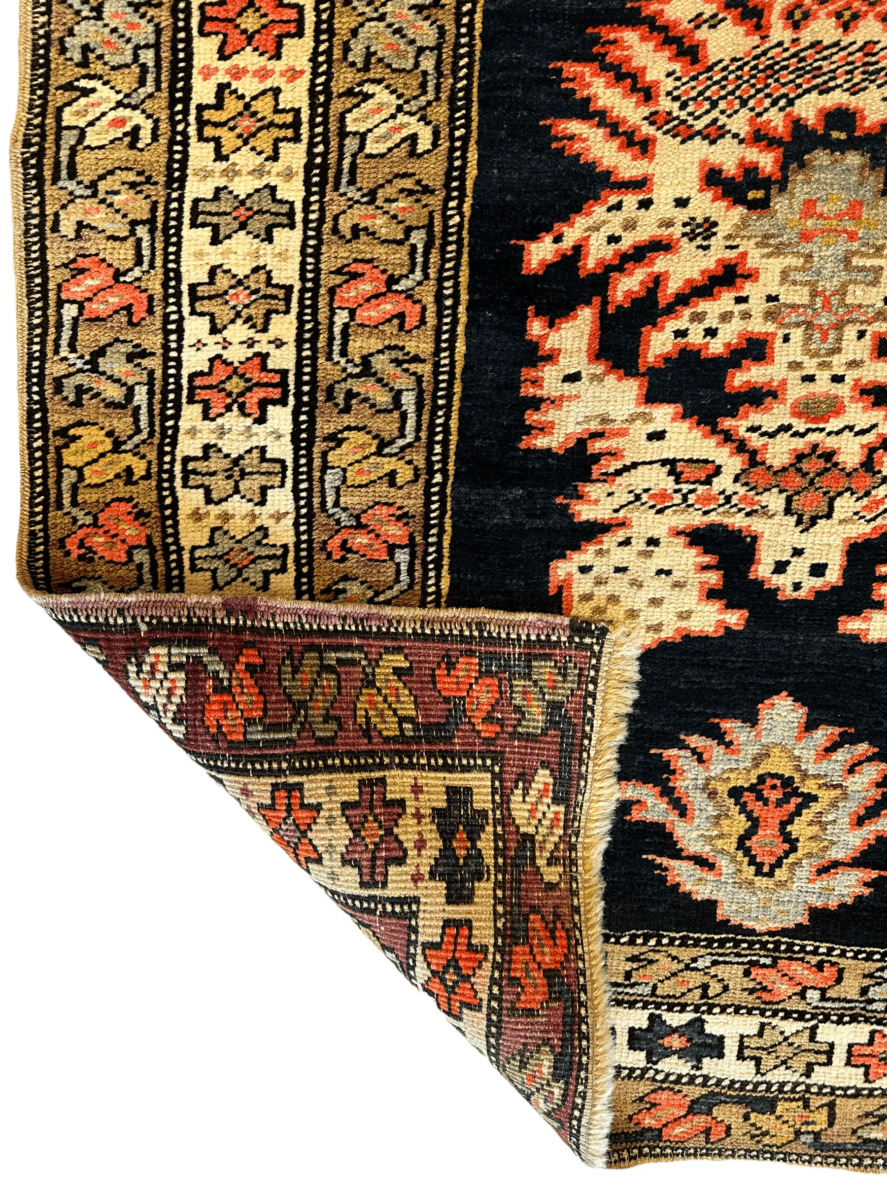 Antique Caucasian Karabakh Signed & Dated Wool on Wool Runner Rug 3 X 7 - Image 5