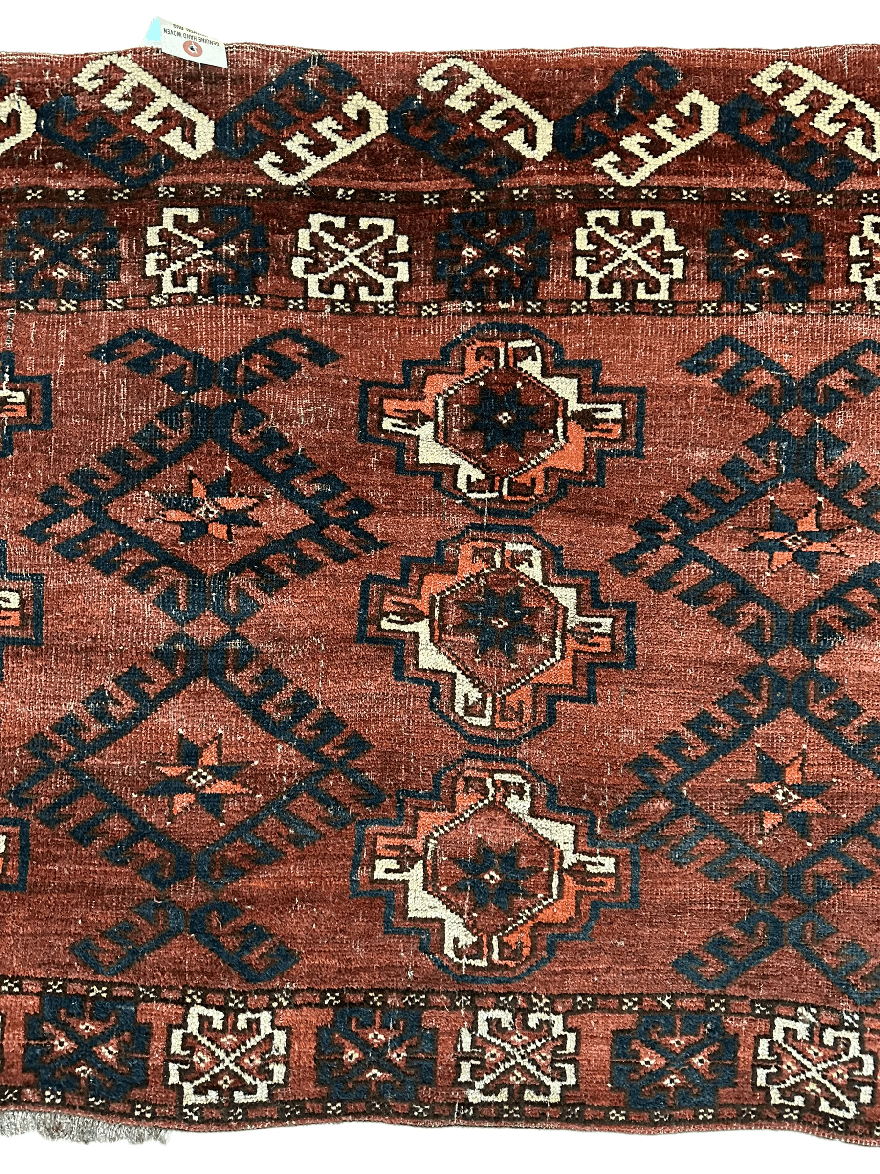 Antique Kizil Ayak Turkoman Chuval, Juval Rug 60"×34” - Image 2
