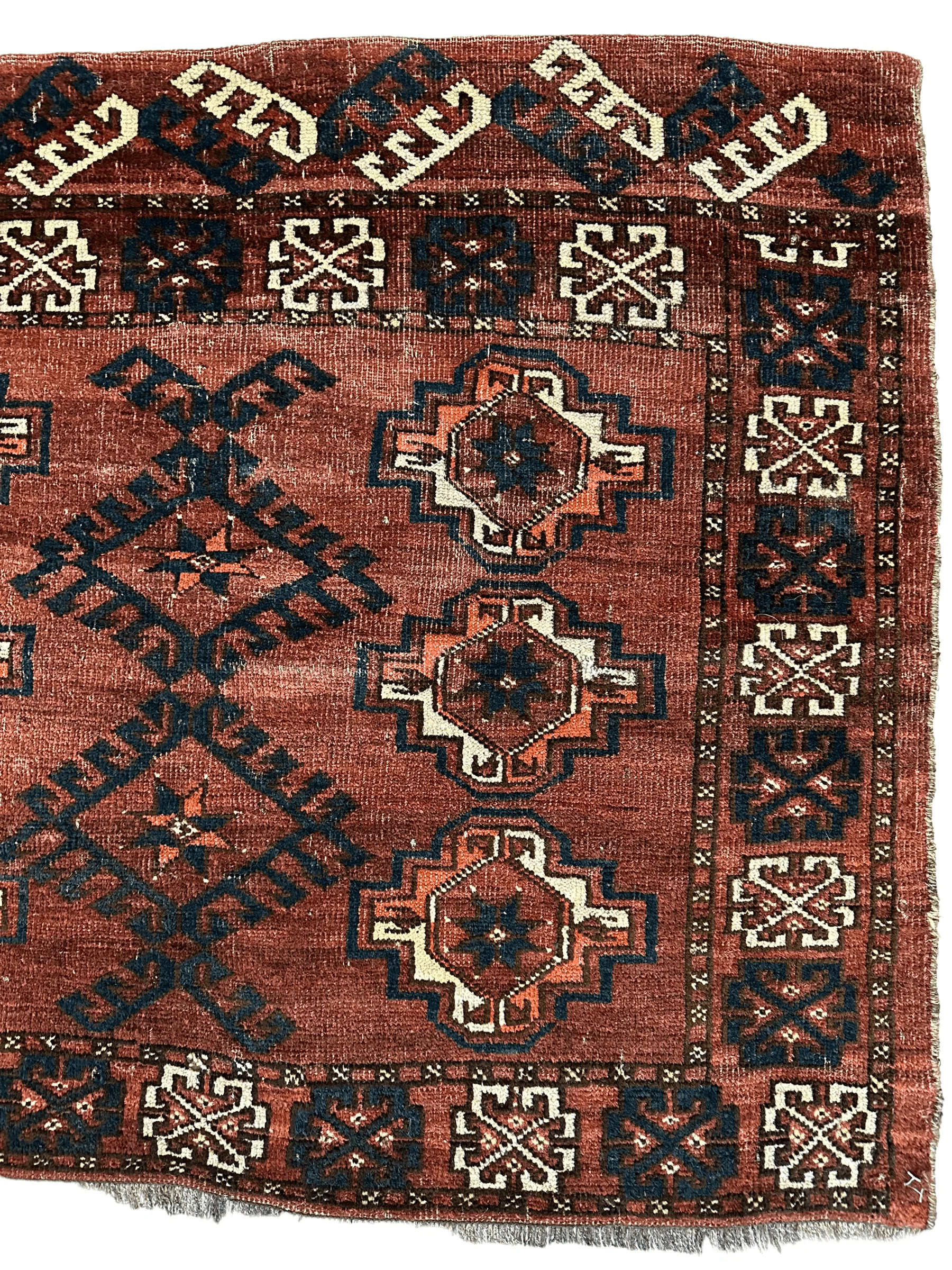 Antique Kizil Ayak Turkoman Chuval, Juval Rug 60"×34” - Image 5