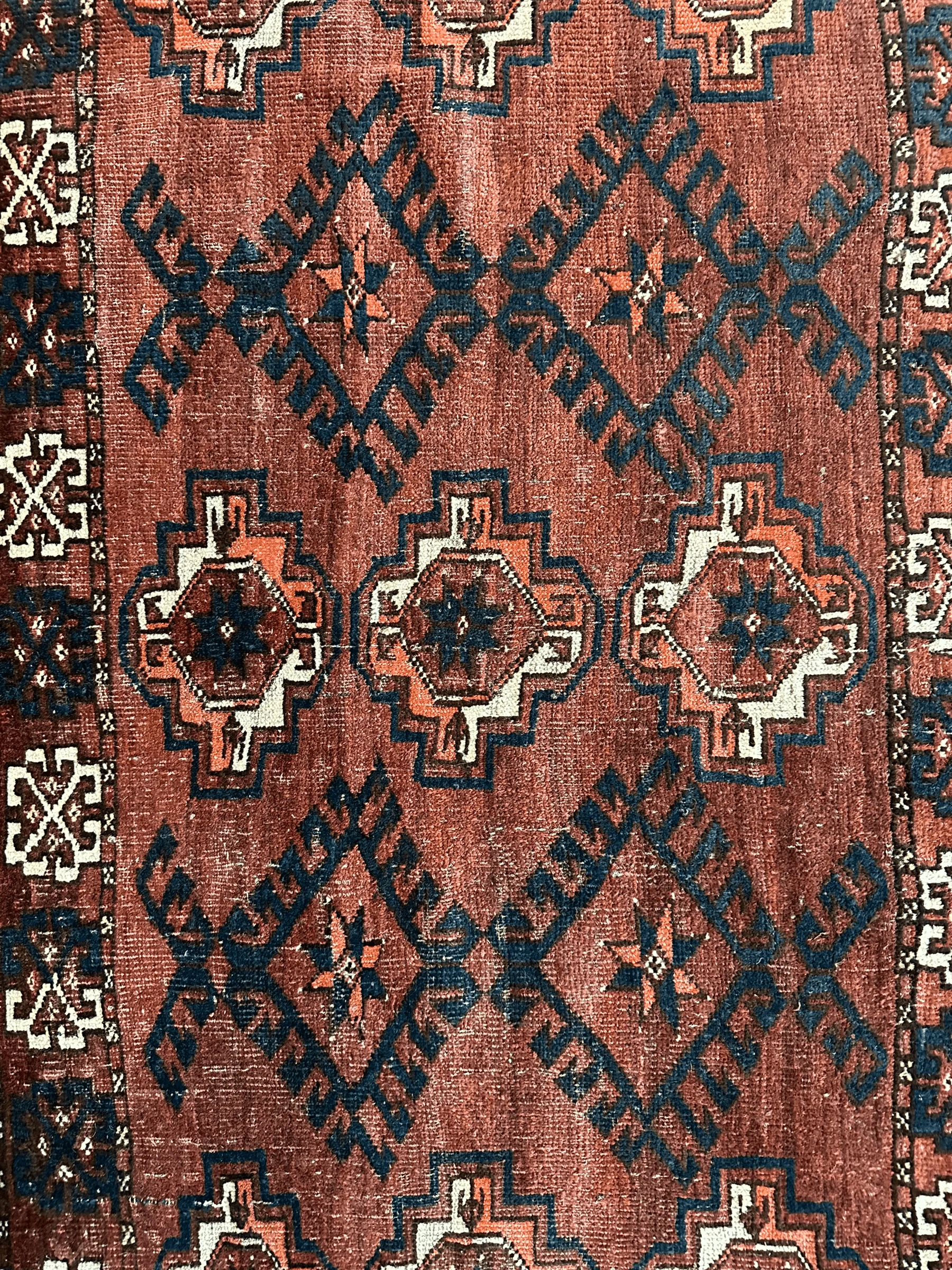 Antique Kizil Ayak Turkoman Chuval, Juval Rug 60"×34” - Image 7