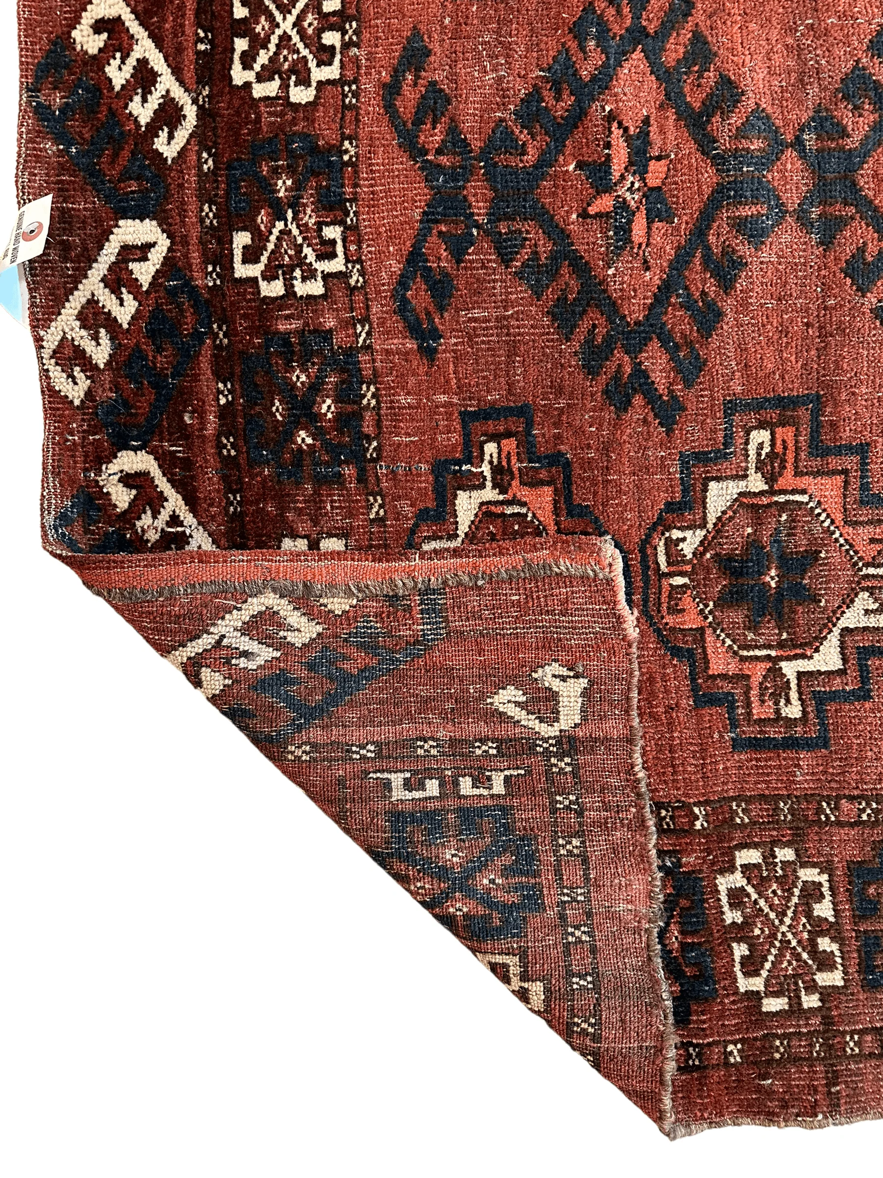 Antique Kizil Ayak Turkoman Chuval, Juval Rug 60"×34” - Image 8