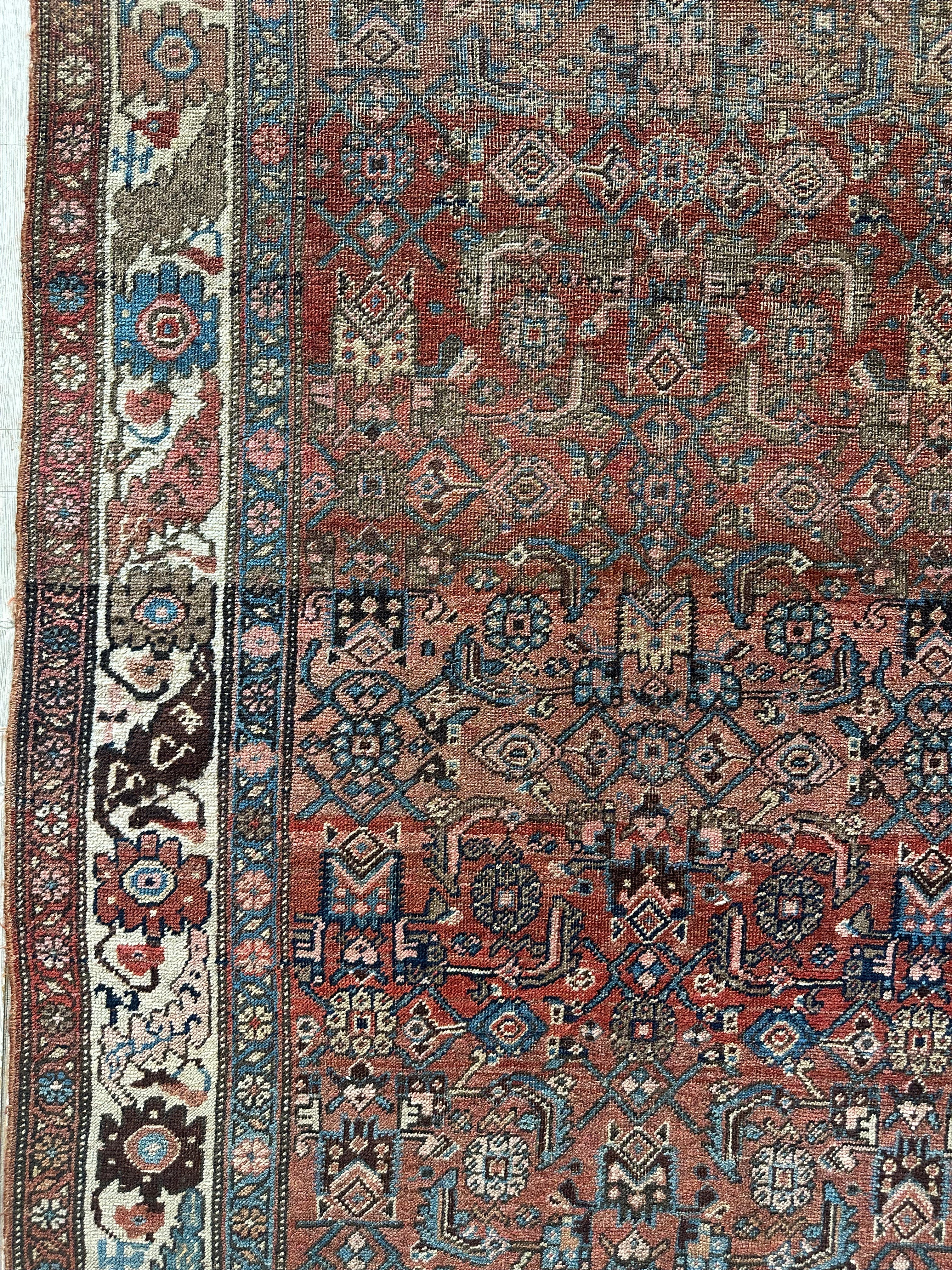 Antique Late 19th Century Persian Kurdish Gholtogh Rug 4 x 7 - Image 10