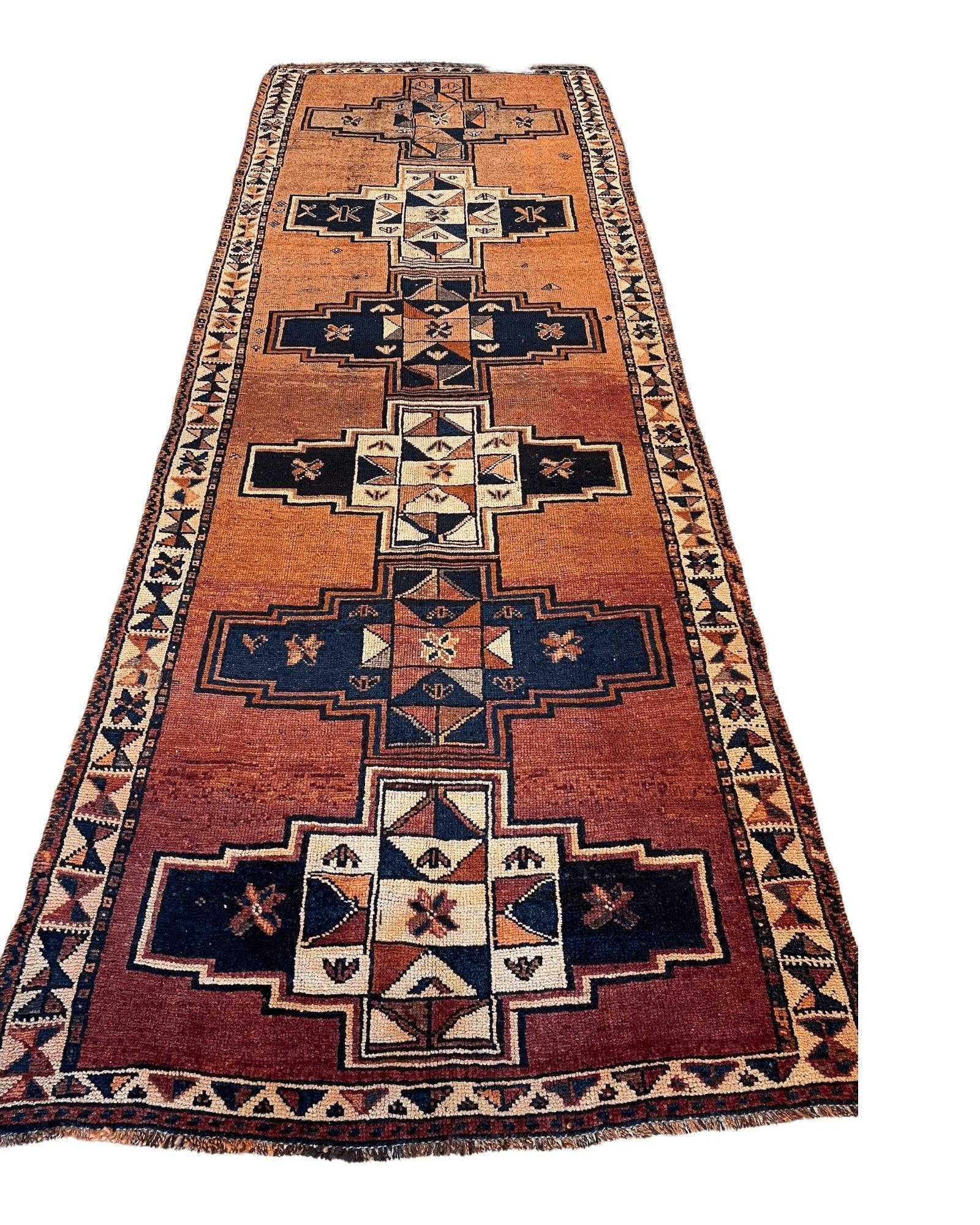 Antique Luri Persian Tribal Rug 4’4”x12’9” - Image 3